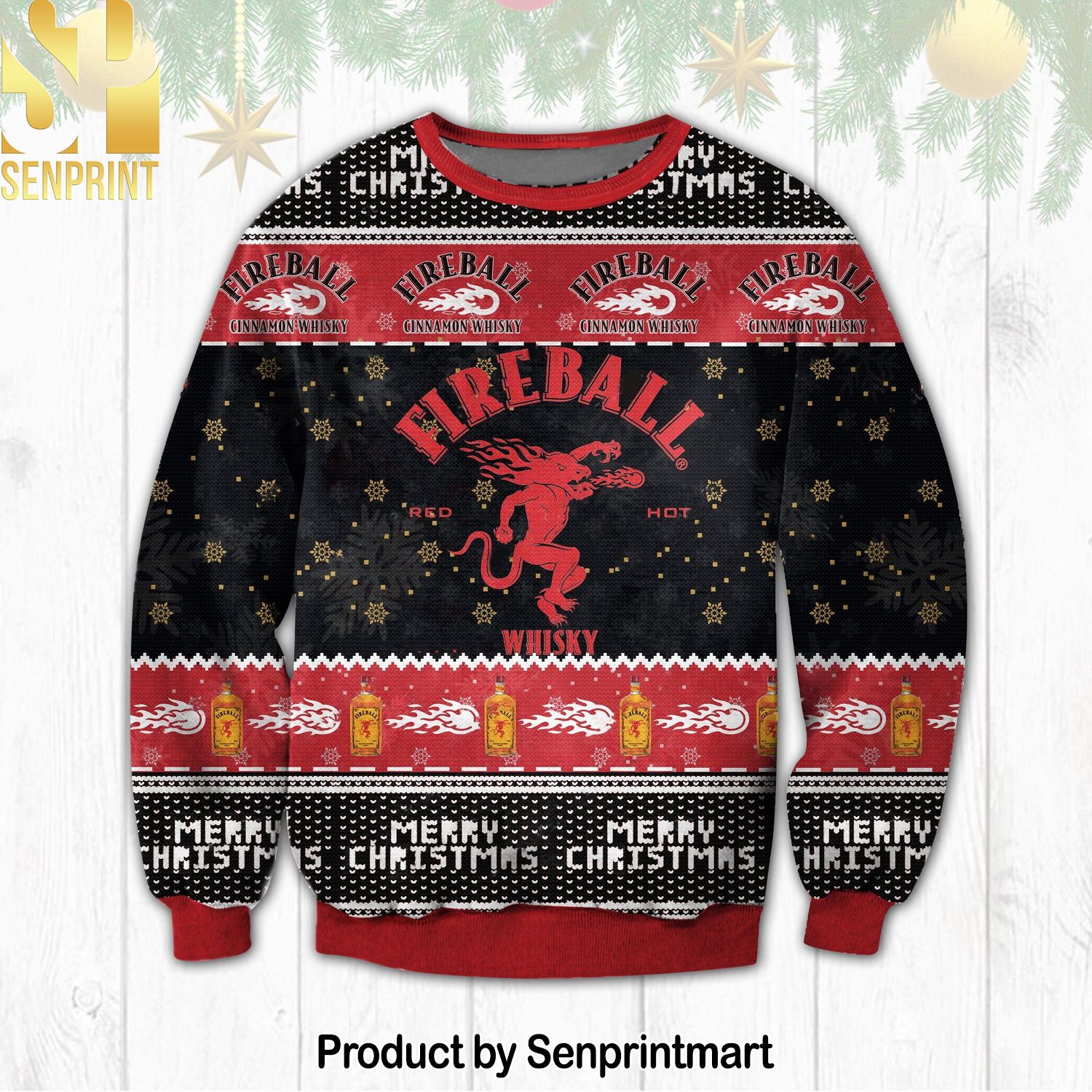 Fireball For Christmas Gifts 3D Printed Ugly Christmas Sweater