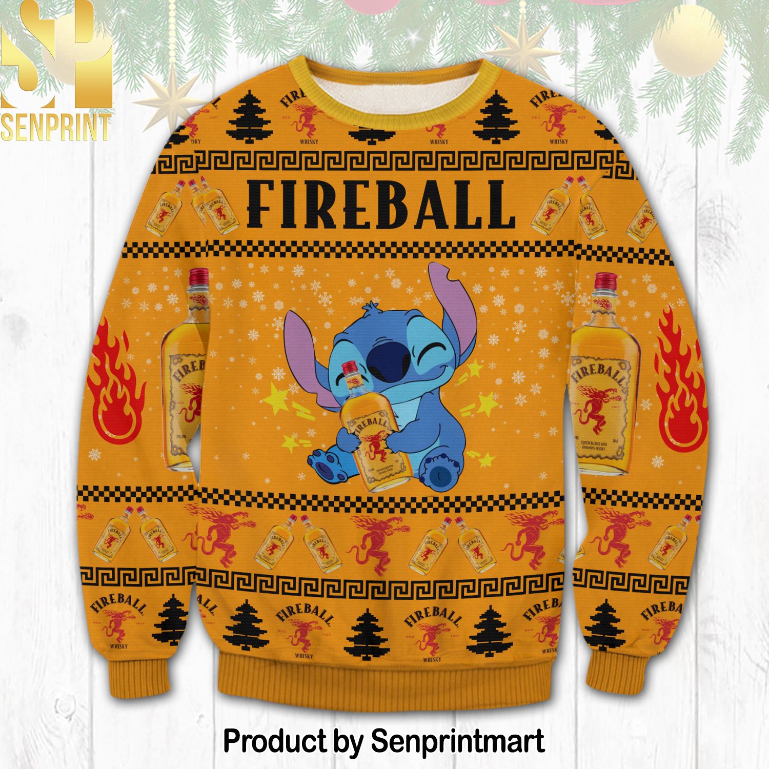 Fireball Stitch Knitting Pattern Ugly Christmas Sweater