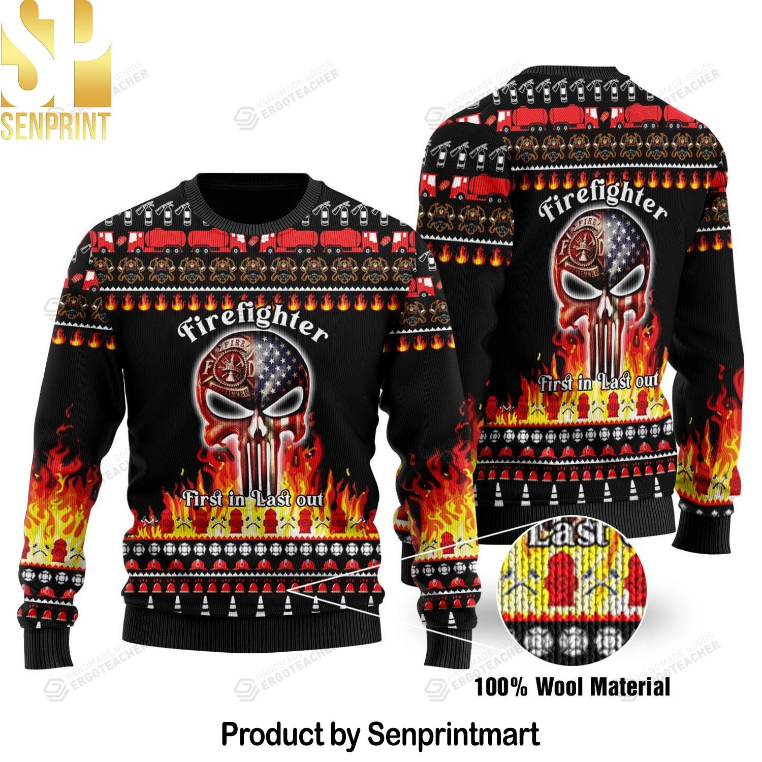 Firefighter For Christmas Gifts Ugly Christmas Holiday Sweater