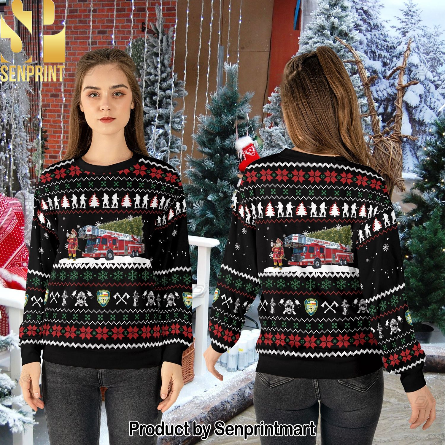 Fireman Firefighter For Christmas Gifts Knitting Pattern Sweater