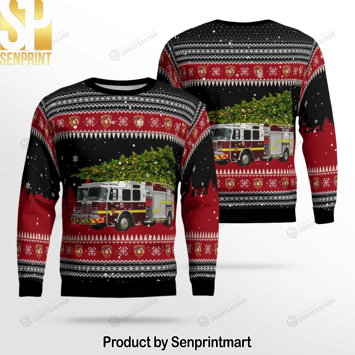 Florida Highlands County Fire Rescue For Christmas Gifts Ugly Xmas Wool Knitted Sweater