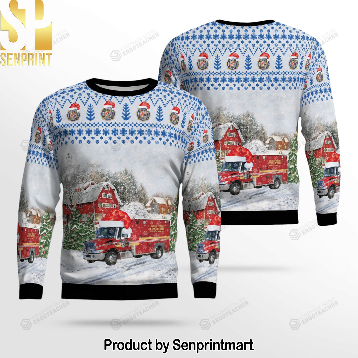 Florida Orange County Fire Rescue Paramedic For Christmas Gifts Ugly Christmas Wool Knitted Sweater