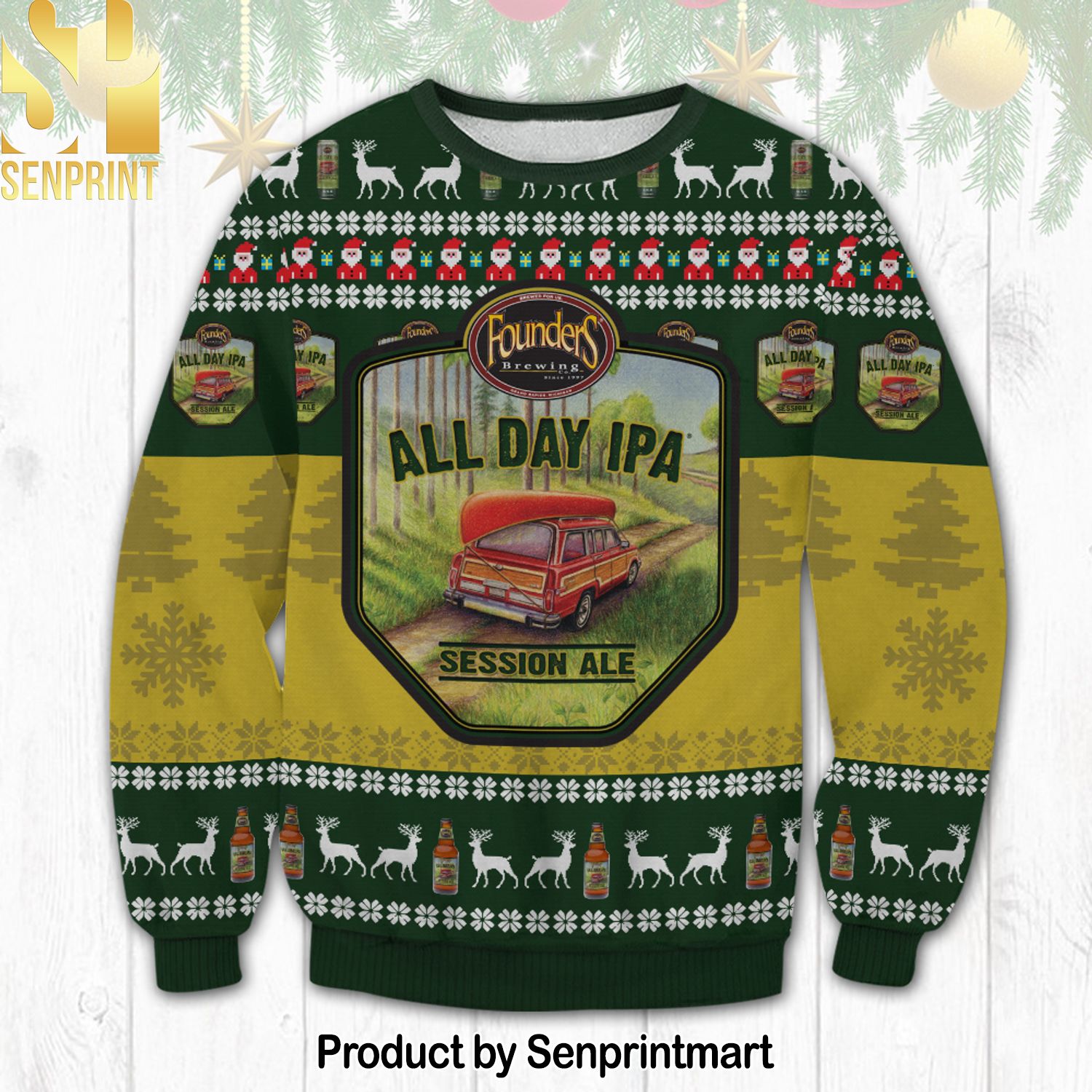 Founders All Day IPA For Christmas Gifts Ugly Christmas Sweater