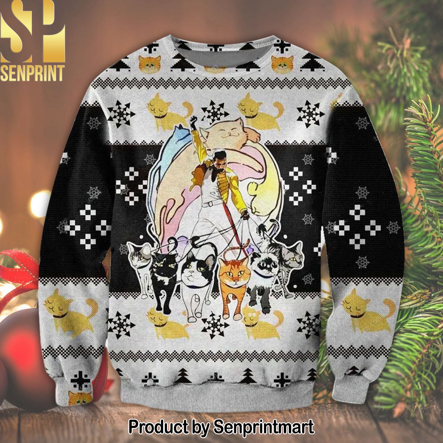 Freddie Mercury Ugly Christmas Sweater