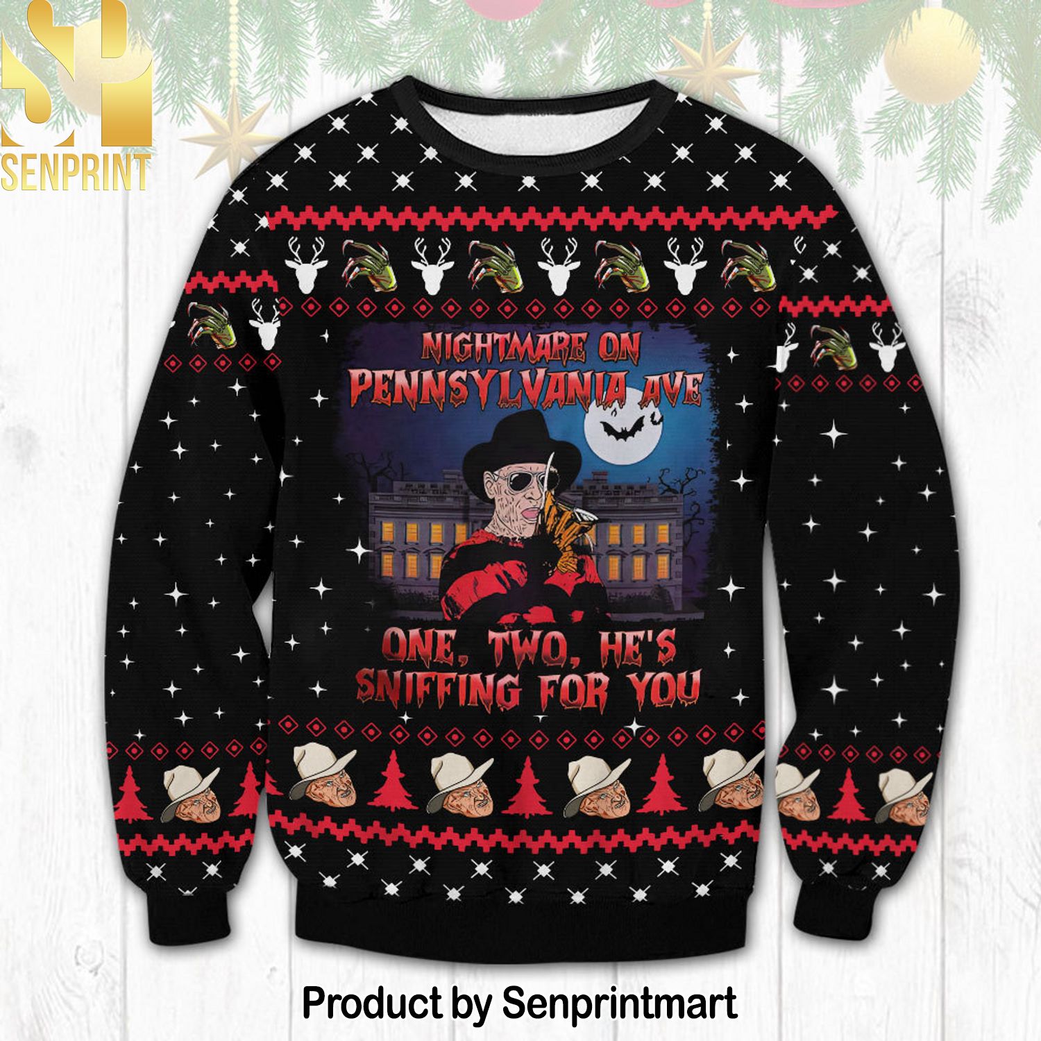 Freddy Krueger Christmas Ugly Wool Knitted Sweater