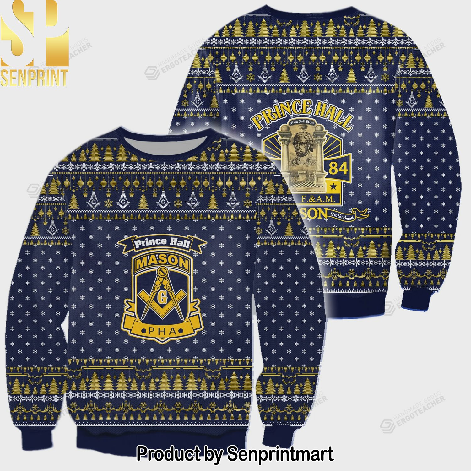Freemason Ugly Christmas Wool Knitted Sweater