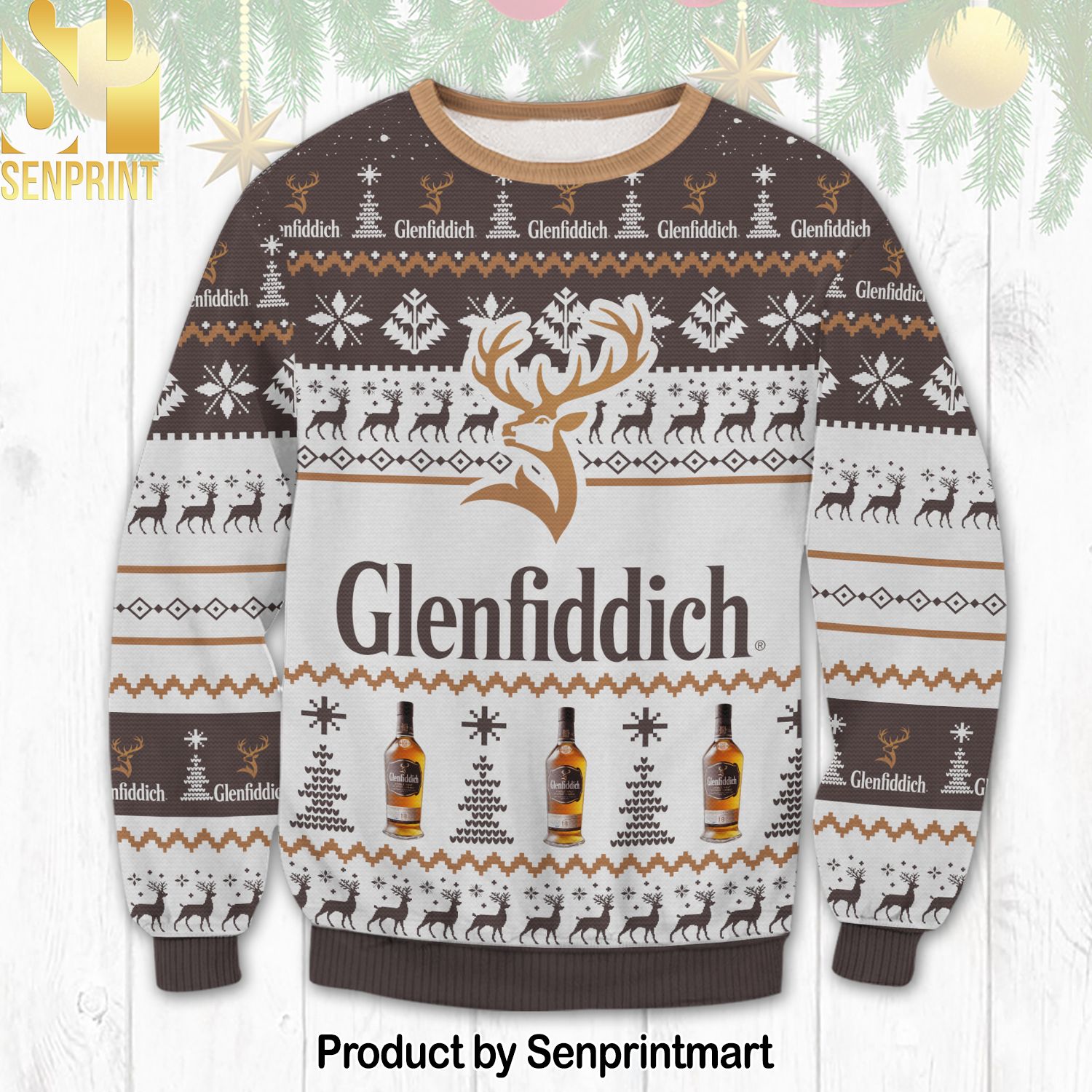 Glenfiddich Ugly Christmas Wool Knitted Sweater