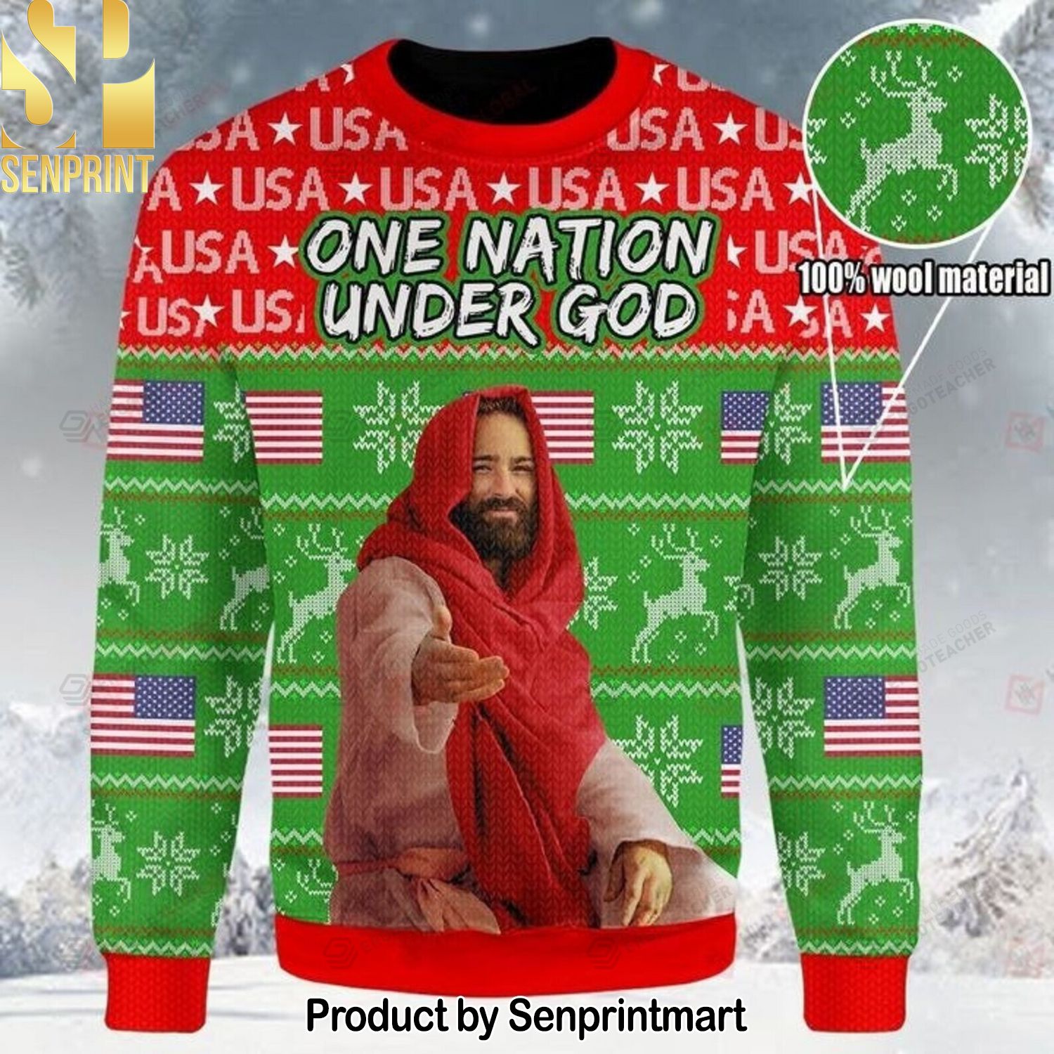 God For Christmas Gifts Ugly Christmas Holiday Sweater