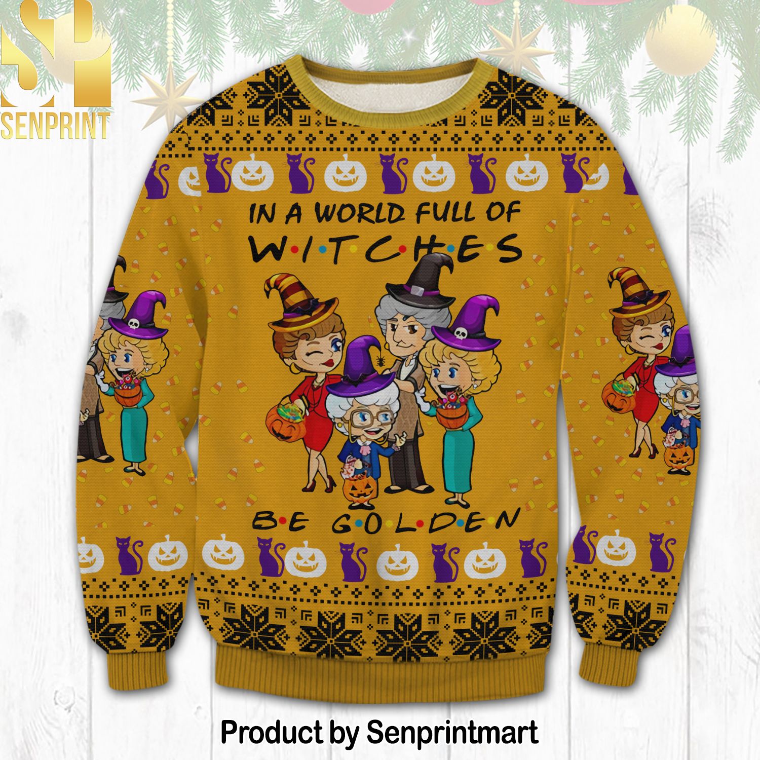 Golden Girls Ugly Christmas Wool Knitted Sweater