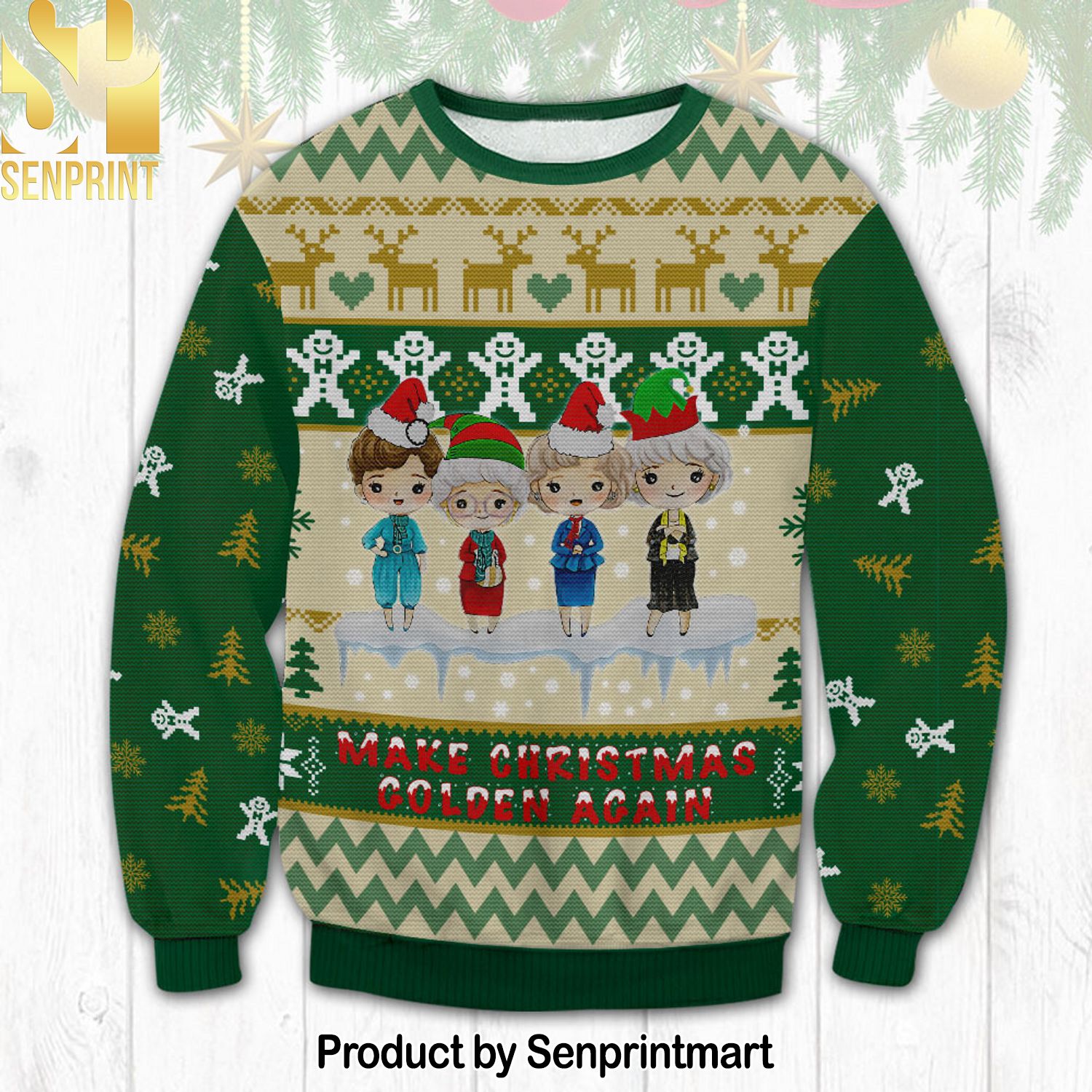 Golden Girls Ugly Xmas Wool Knitted Sweater