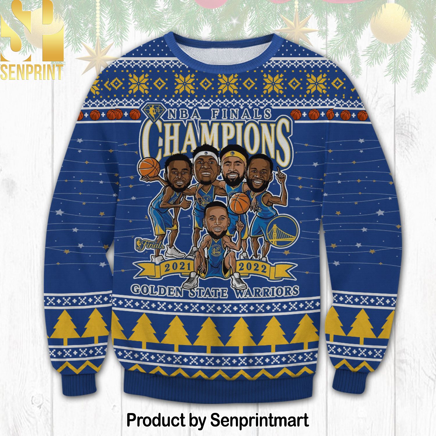 Golden State Warrior Ugly Christmas Sweater