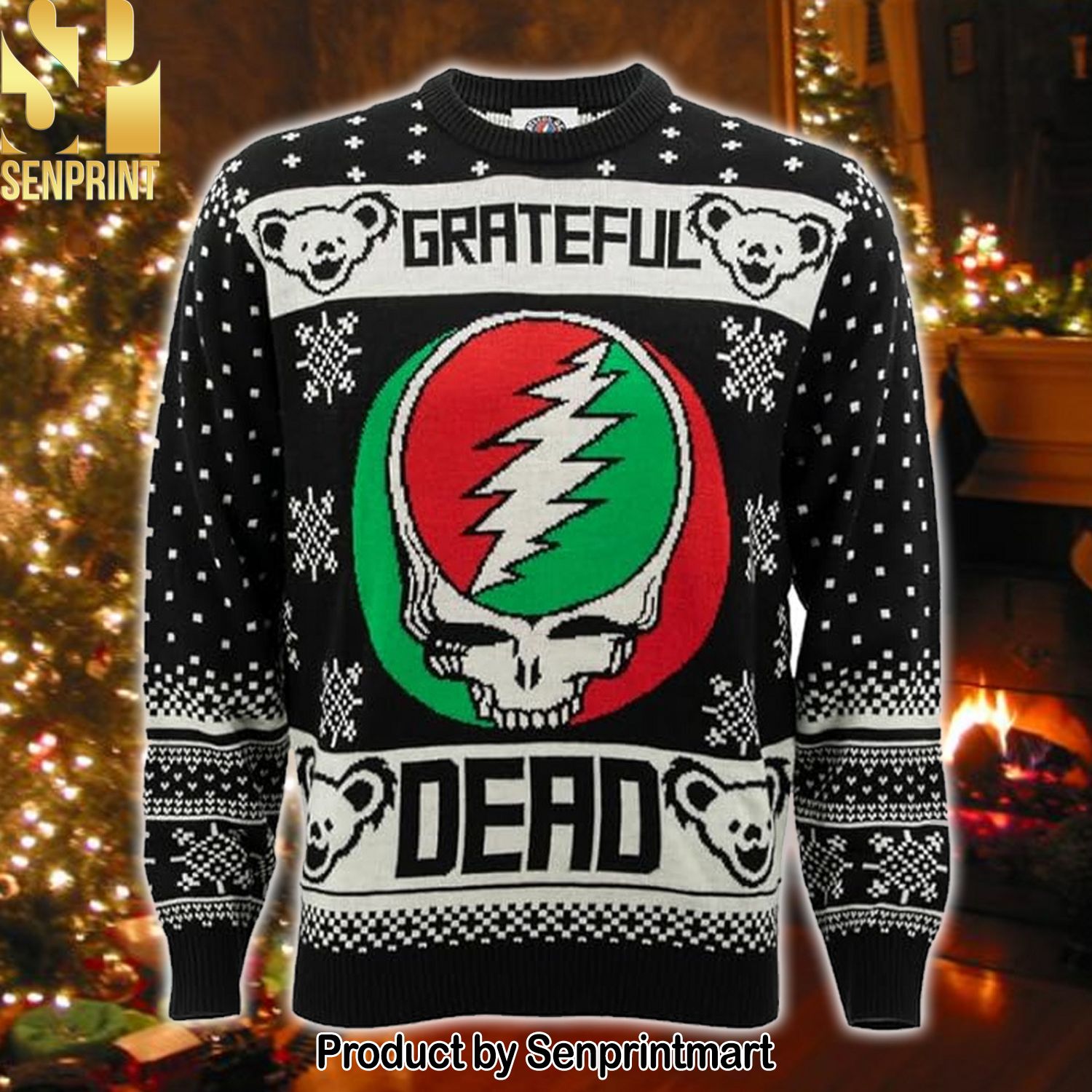Grateful Dead Knitting Pattern Ugly Christmas Sweater