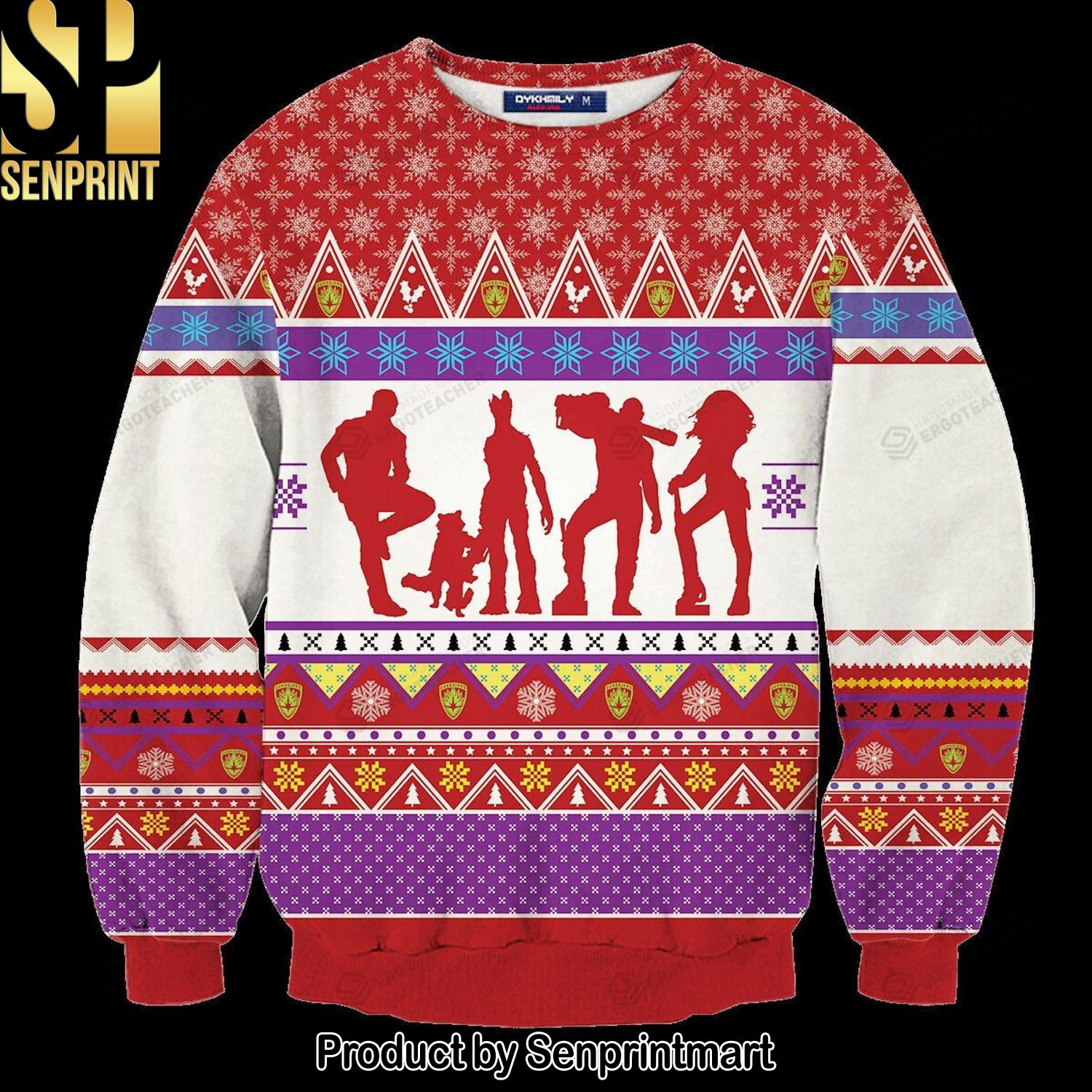 Guardians Of the Christmas Galaxy Knitting Pattern Ugly Christmas Holiday Sweater