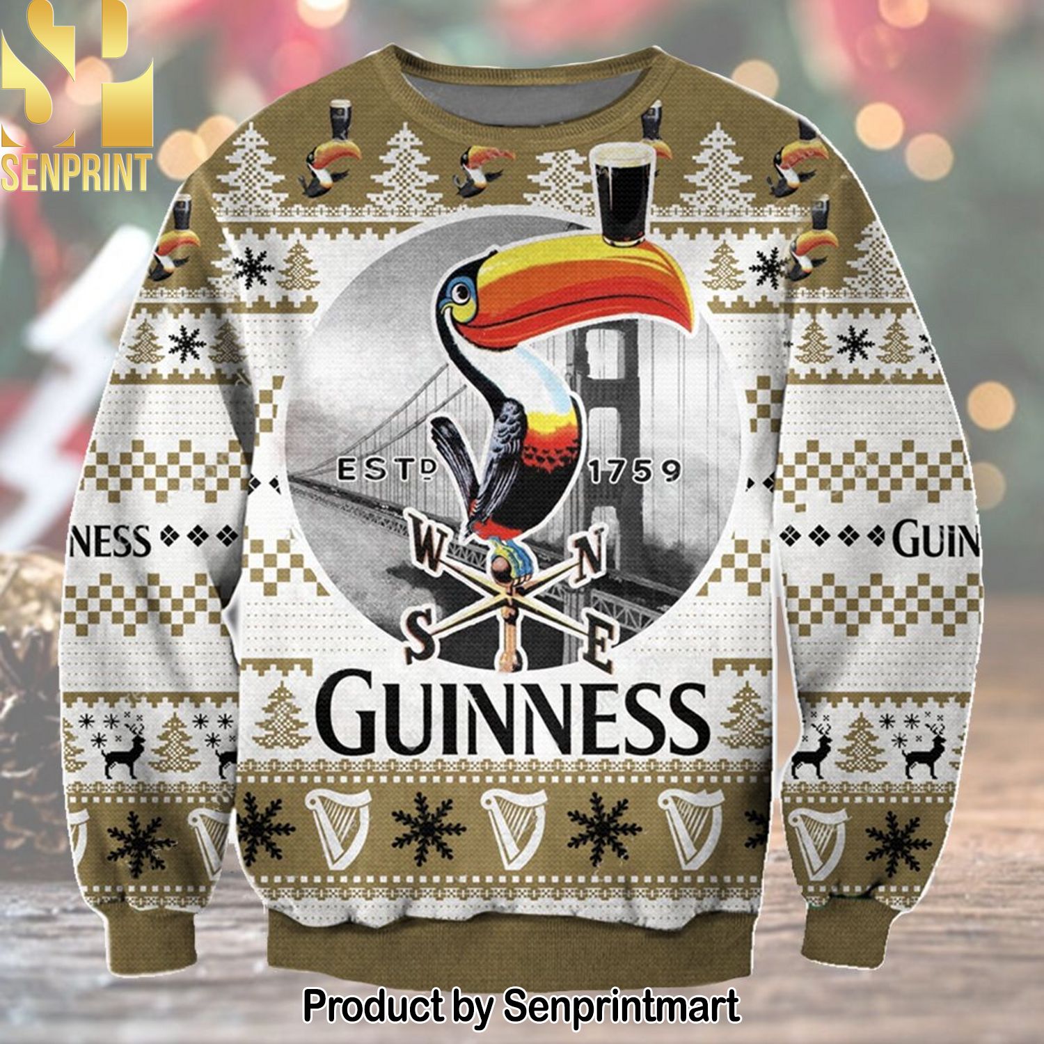 Guinness For Christmas Gifts Ugly Xmas Wool Knitted Sweater