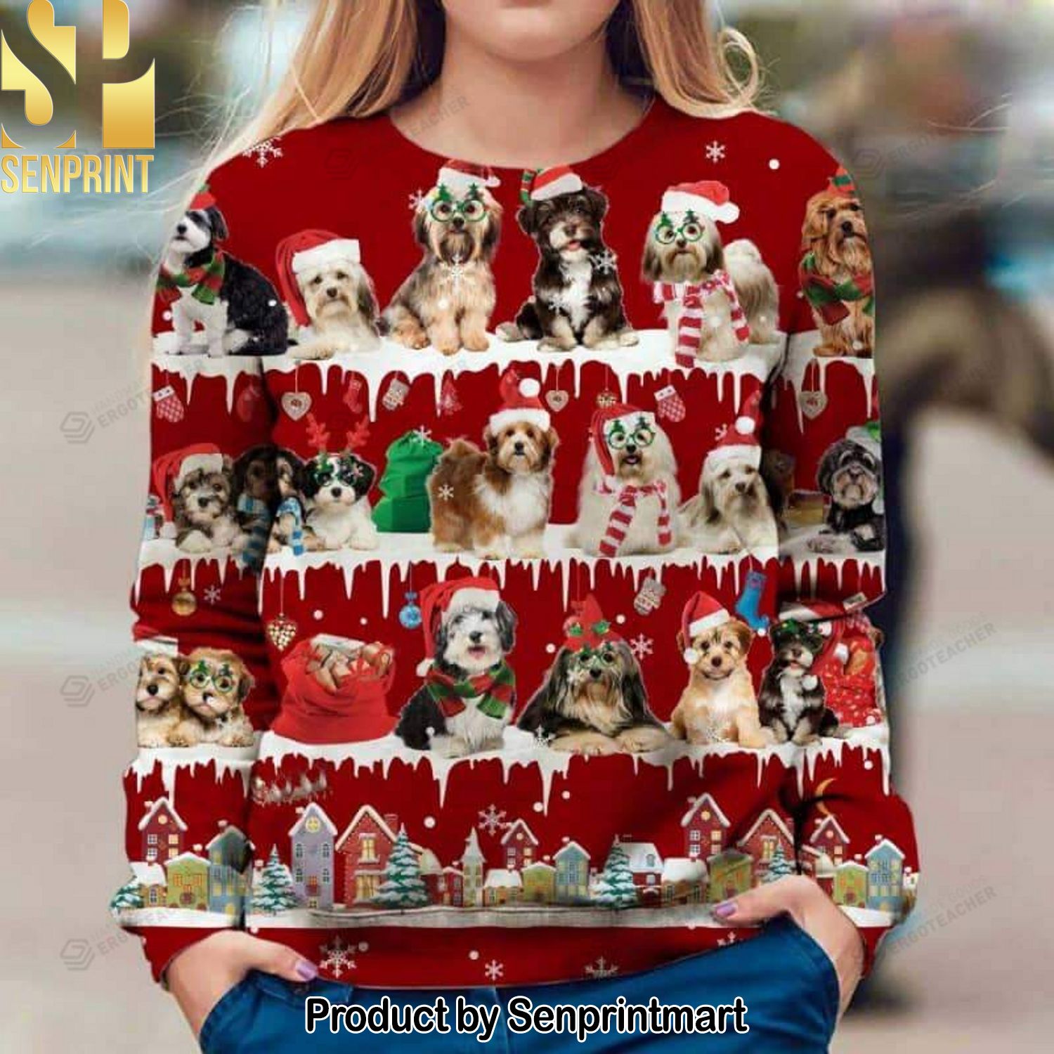 Havanese Snow Christmas For Christmas Gifts Ugly Christmas Wool Knitted Sweater