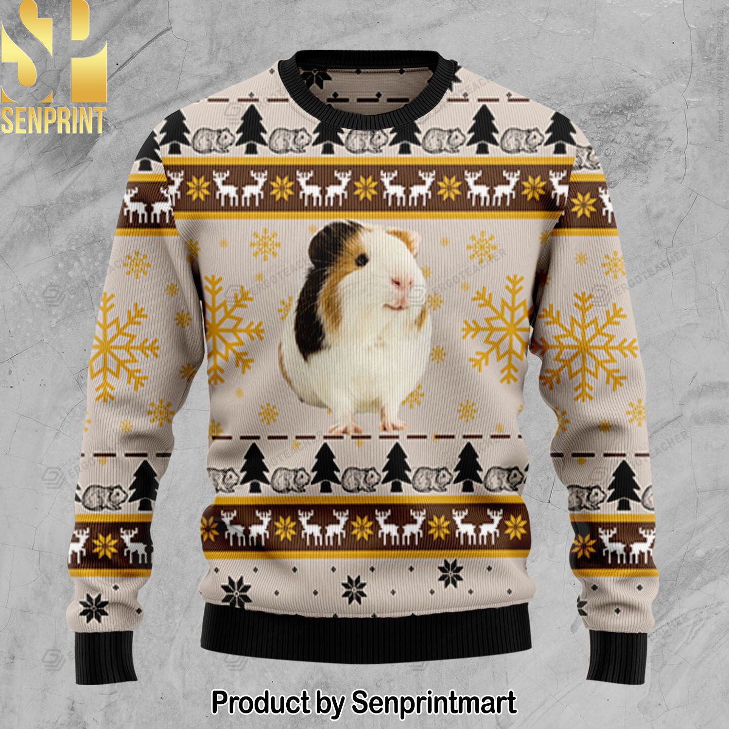 Hedgehog Cute Knitting Pattern Ugly Christmas Sweater