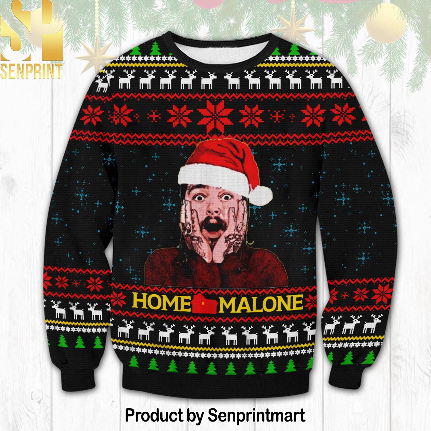 Home Alone For Christmas Gifts Ugly Christmas Wool Knitted Sweater
