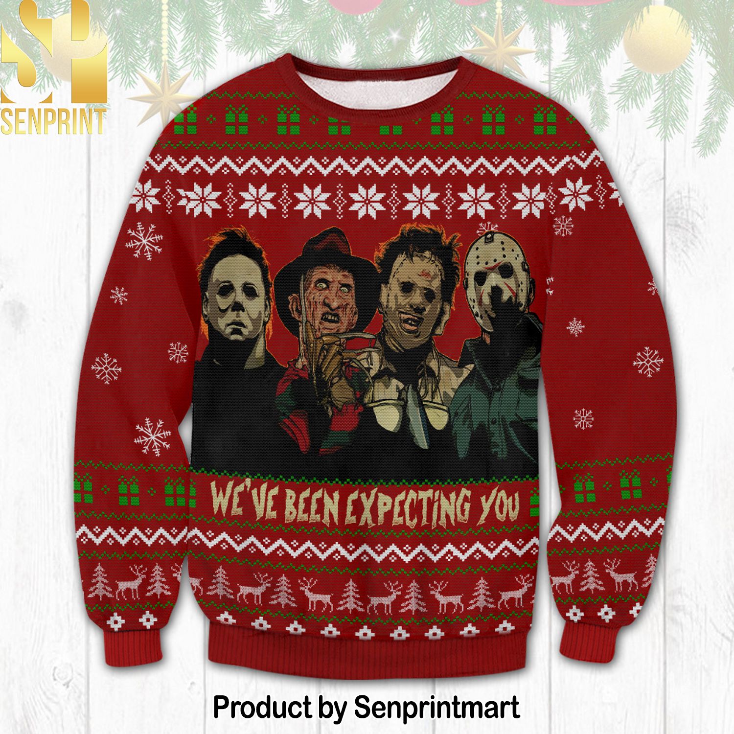 Horror Expecting You 3D Printed Ugly Christmas Sweater