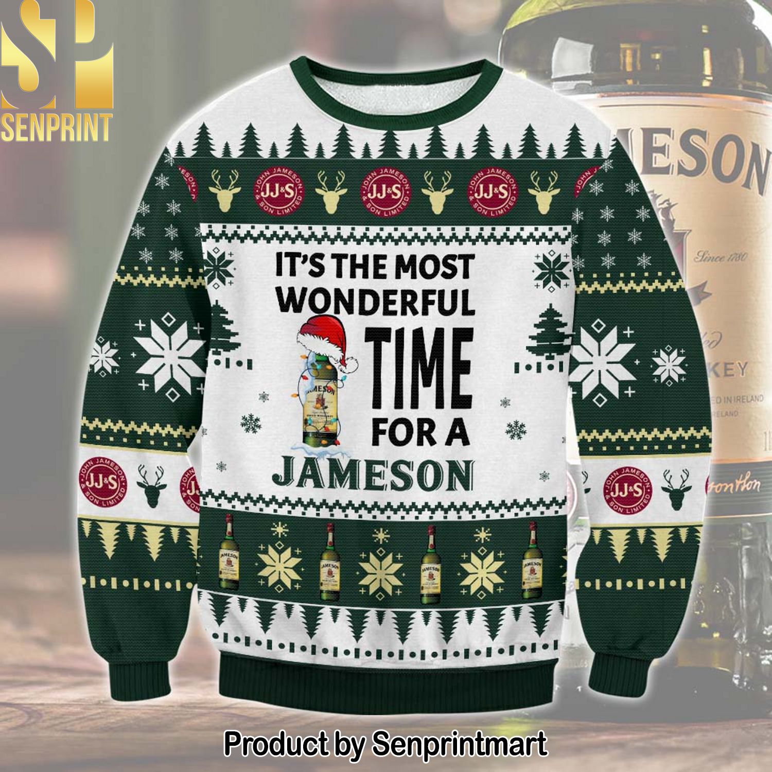 Jameson Wonderful Time Christmas Ugly Wool Knitted Sweater