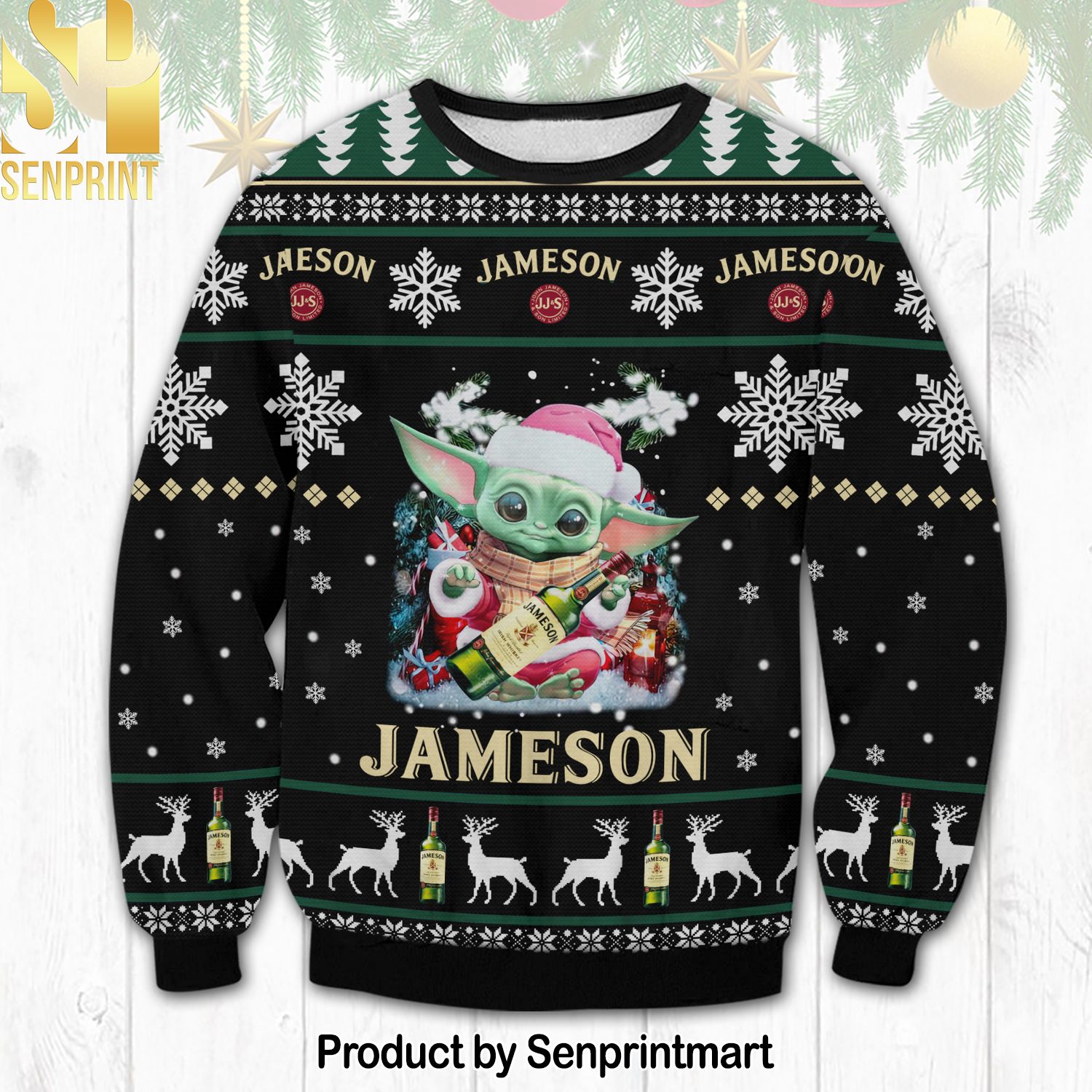 Jameson Yoda Ugly Xmas Wool Knitted Sweater
