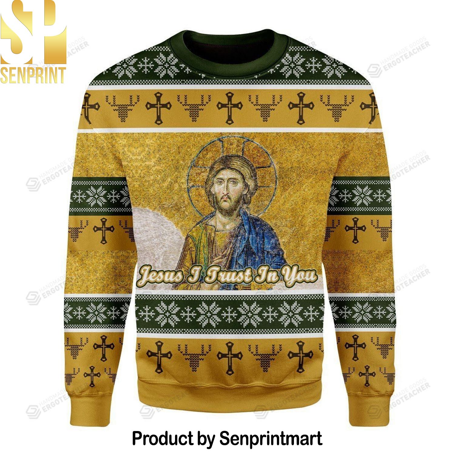Jesus I Trust In You Knitting Pattern Ugly Christmas Sweater