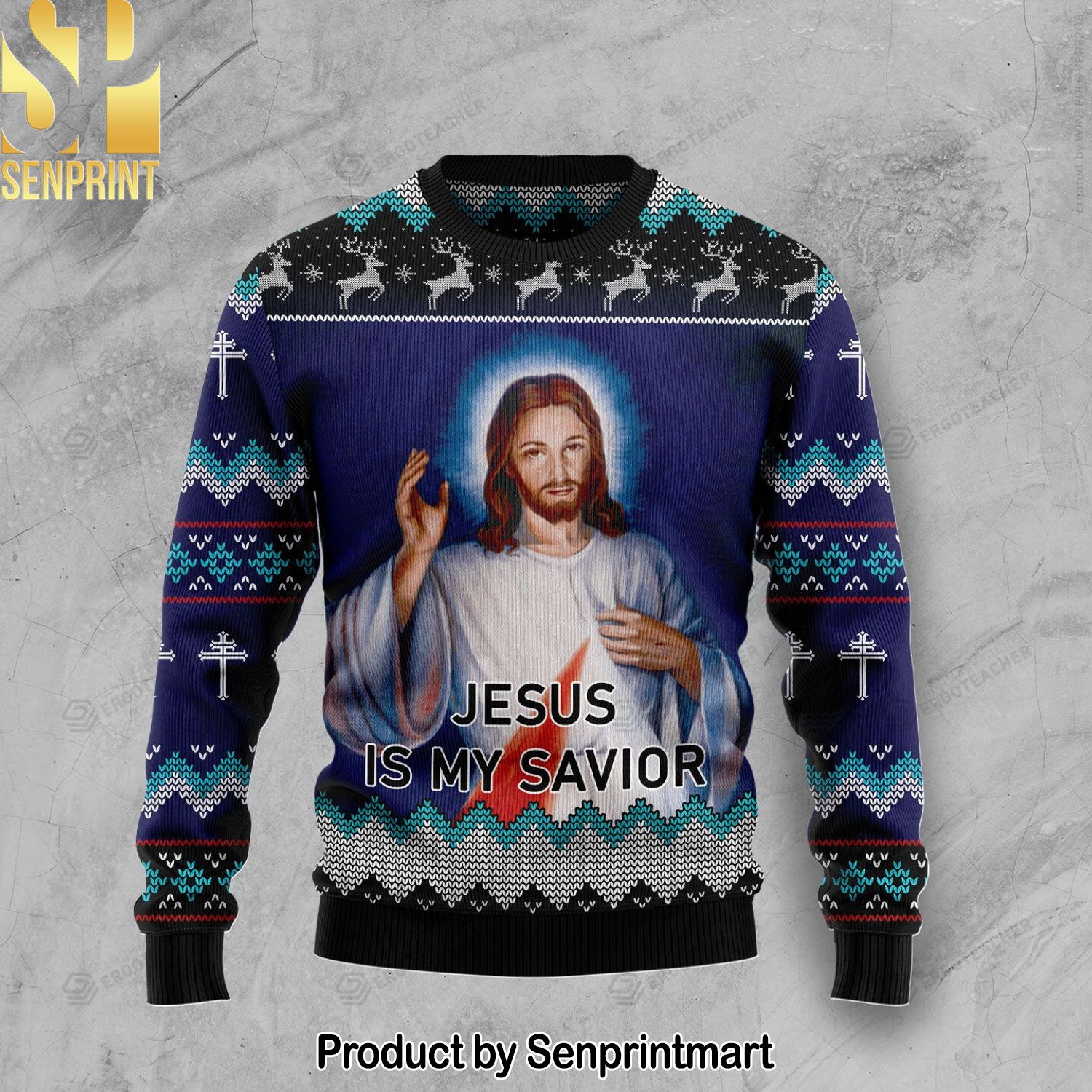 Jesus Is My Savior For Christmas Gifts Knitting Pattern Sweater