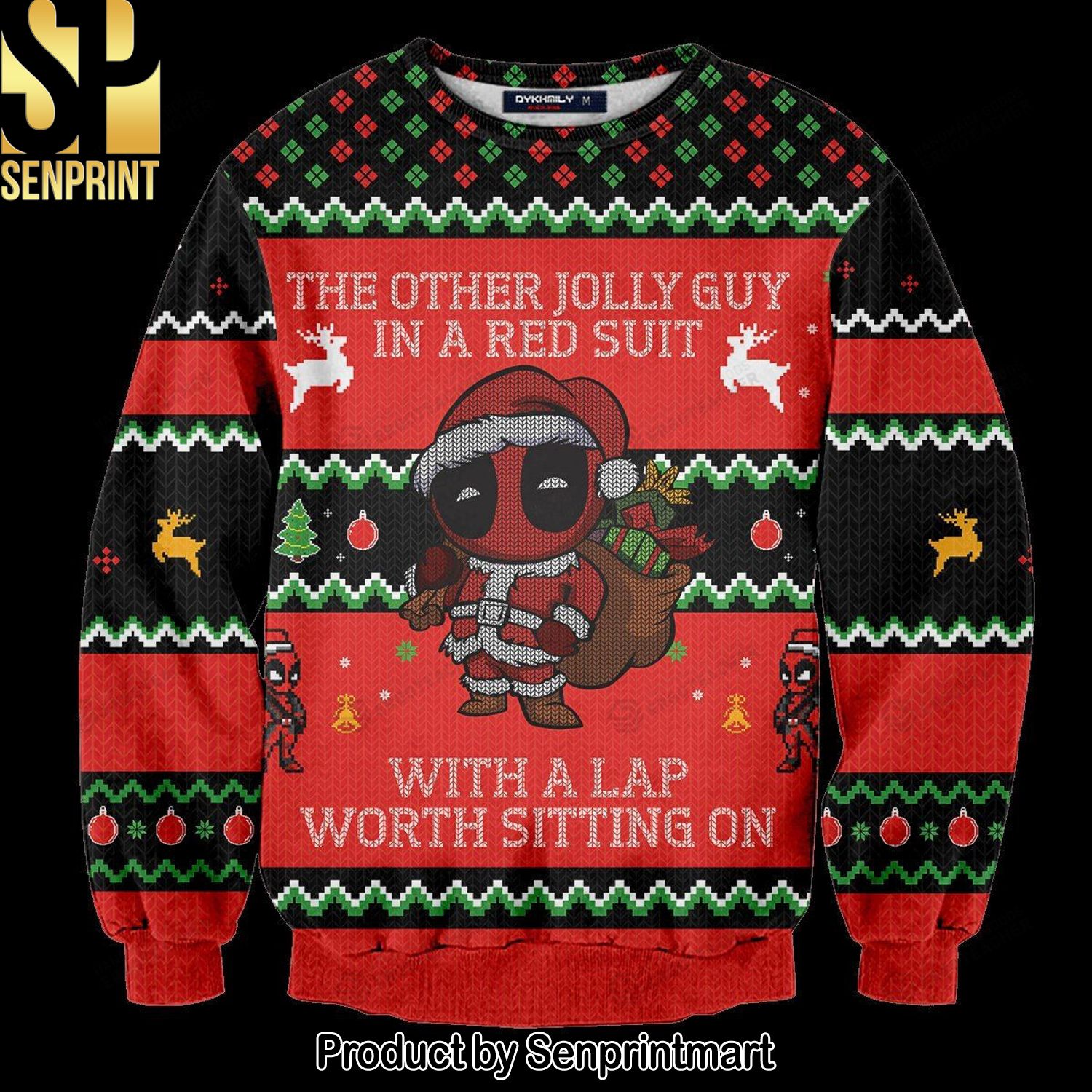 Jolly Guy In Red Ugly Christmas Wool Knitted Sweater
