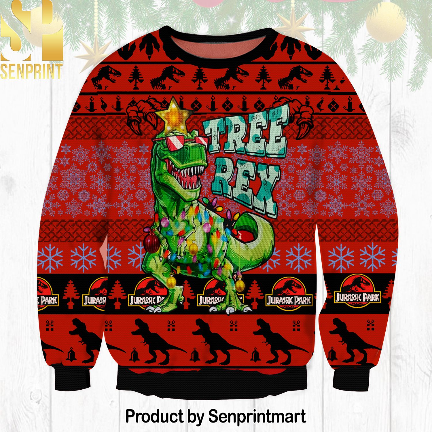 jurassic park For Christmas Gifts Christmas Ugly Wool Knitted Sweater