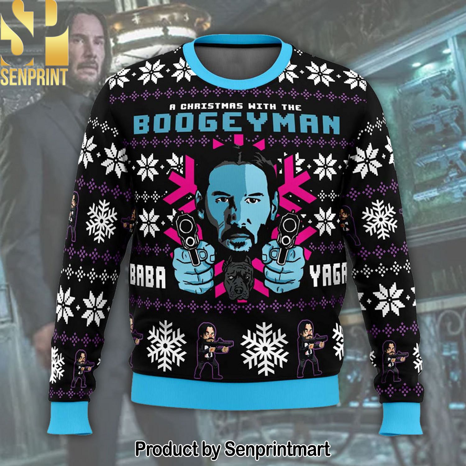Keanu Reeves 3D Printed Ugly Christmas Sweater
