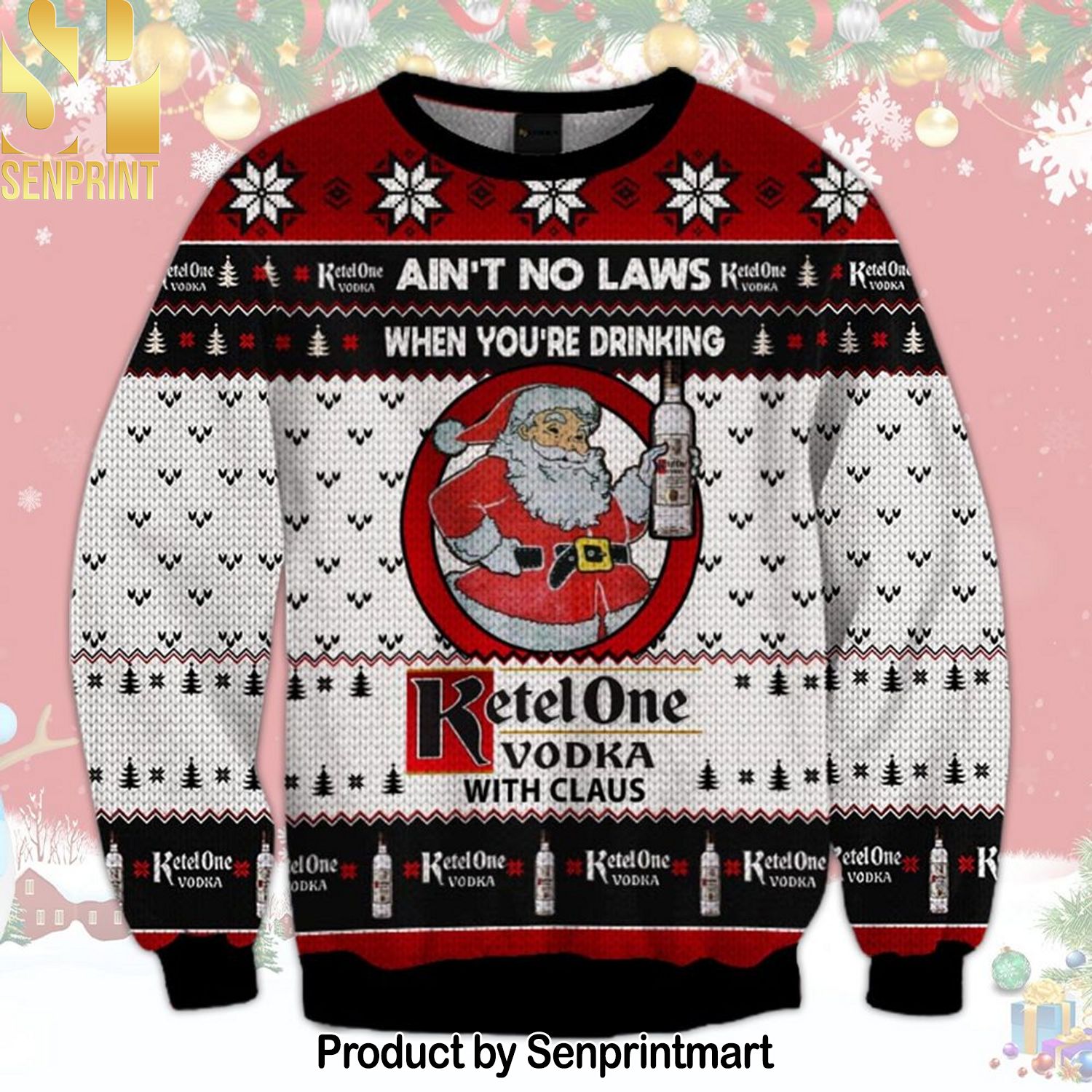 Ketel One Vodka With Claus Ugly Xmas Wool Knitted Sweater
