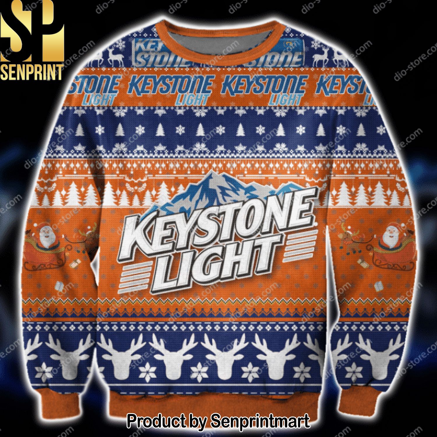 Keystone Light Ugly Christmas Wool Knitted Sweater