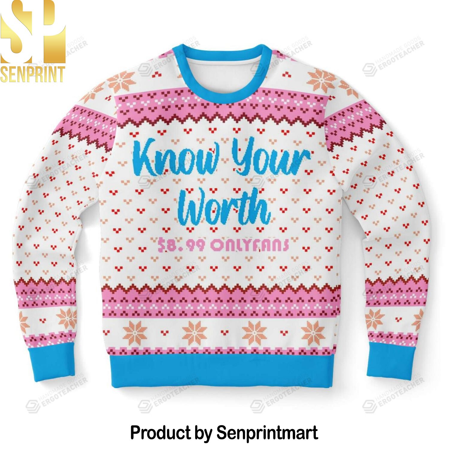 Know Your Worth Ugly Christmas Holiday Sweater