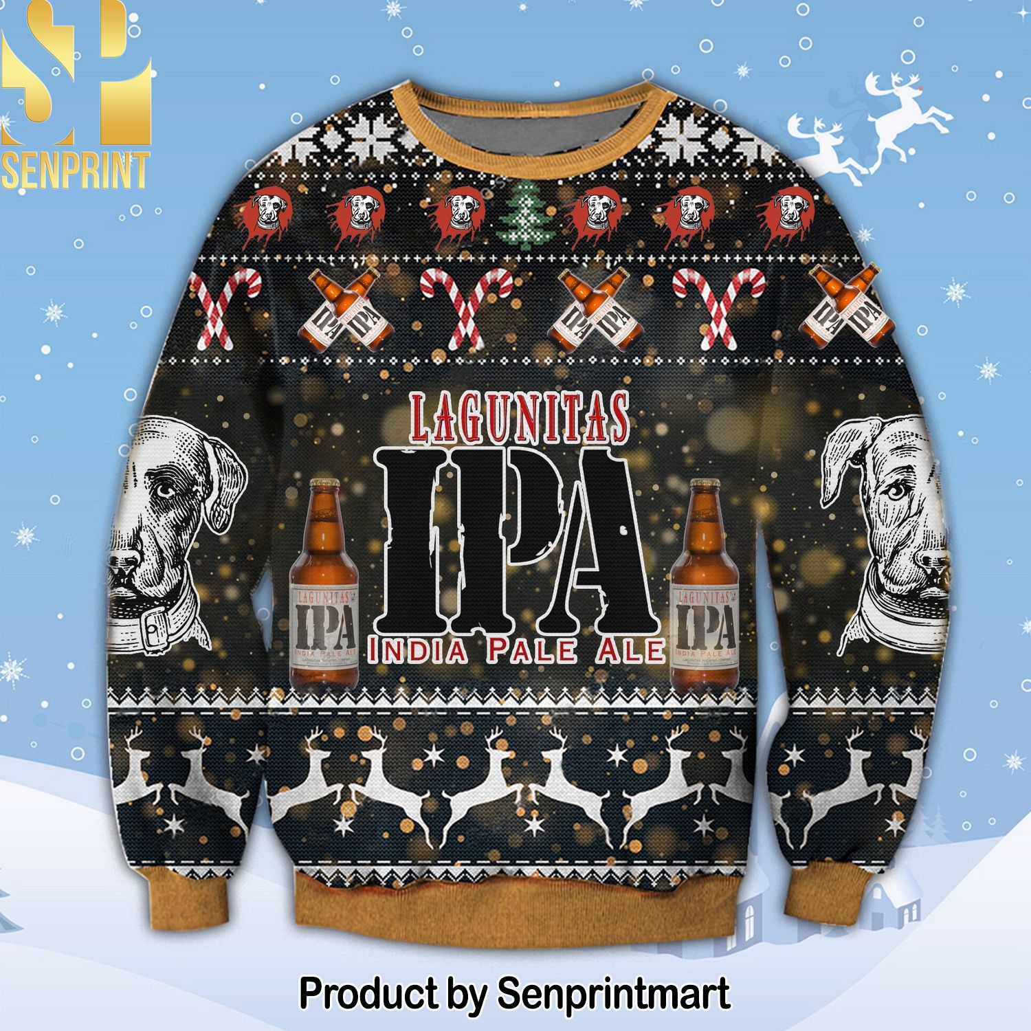 Lagunitas India Pale Ale Ugly Christmas Wool Knitted Sweater
