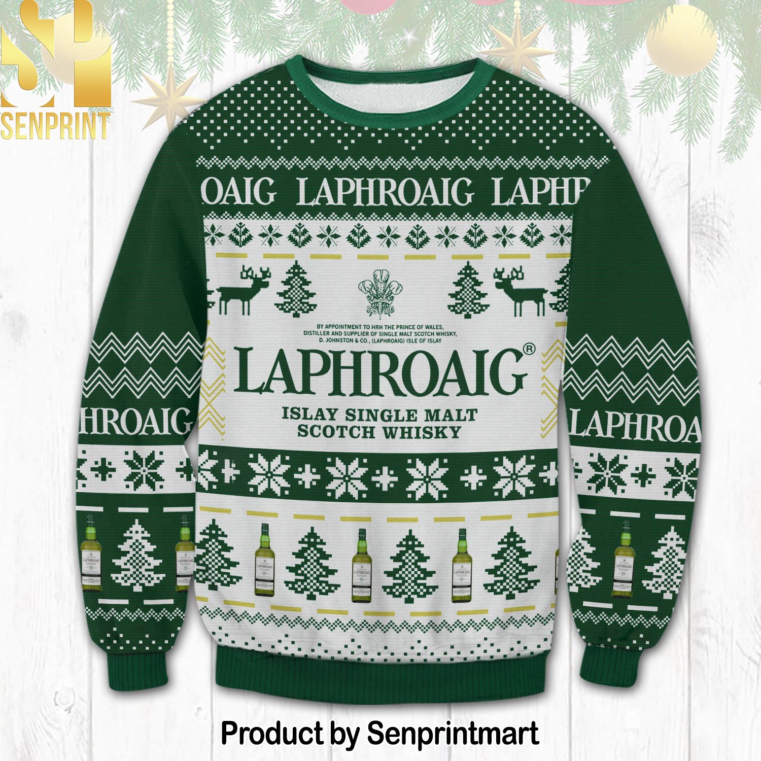 Laphroaig For Christmas Gifts 3D Printed Ugly Christmas Sweater