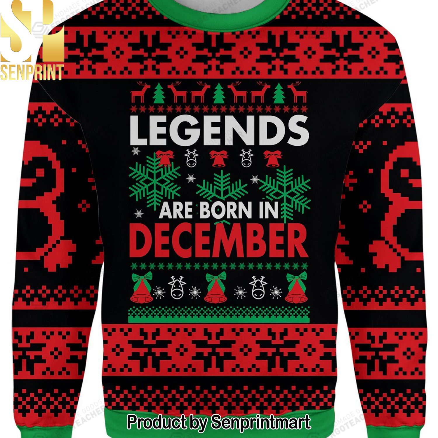 Legends Are Born In December Ugly Christmas Wool Knitted Sweater