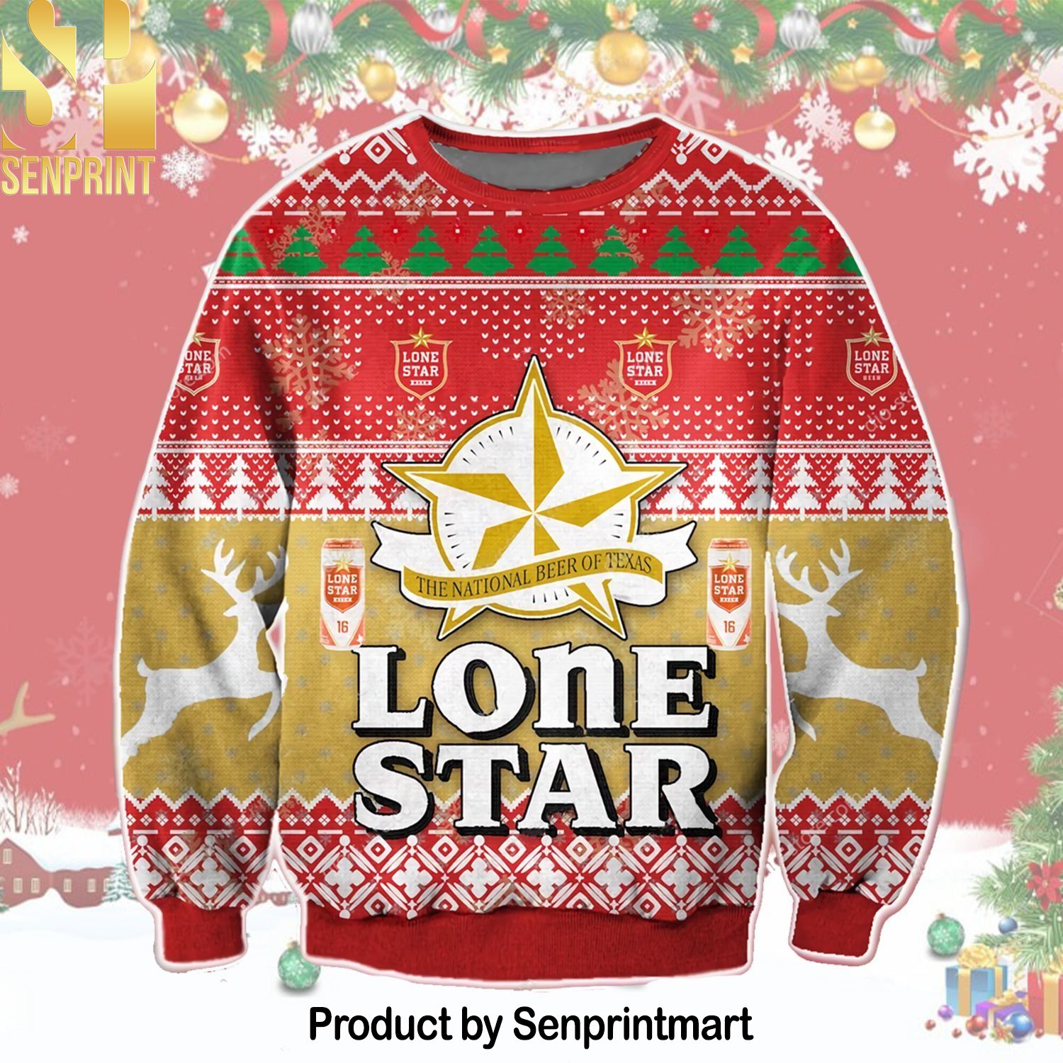Lone Star For Christmas Gifts Knitting Pattern Sweater