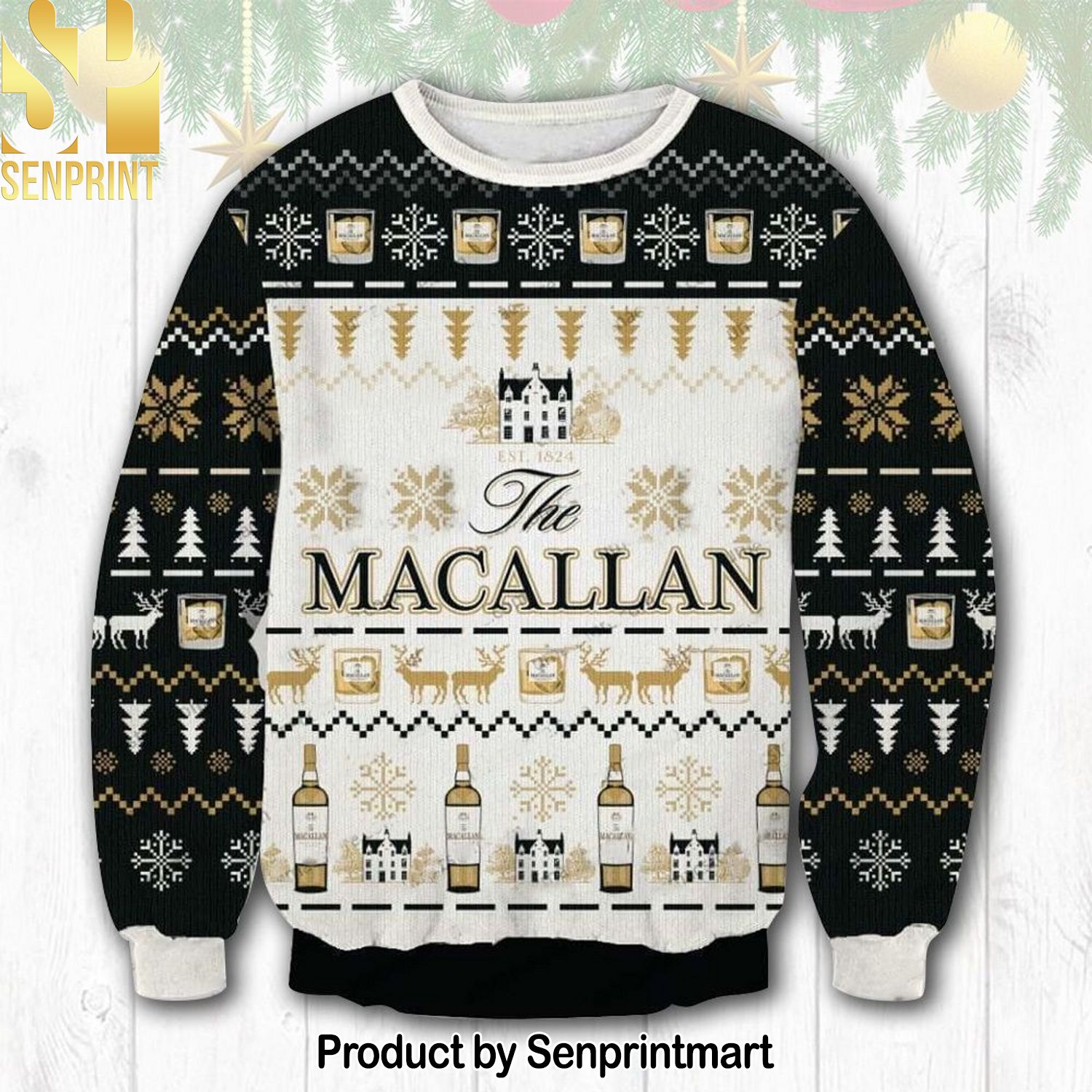 Macallan For Christmas Gifts 3D Printed Ugly Christmas Sweater