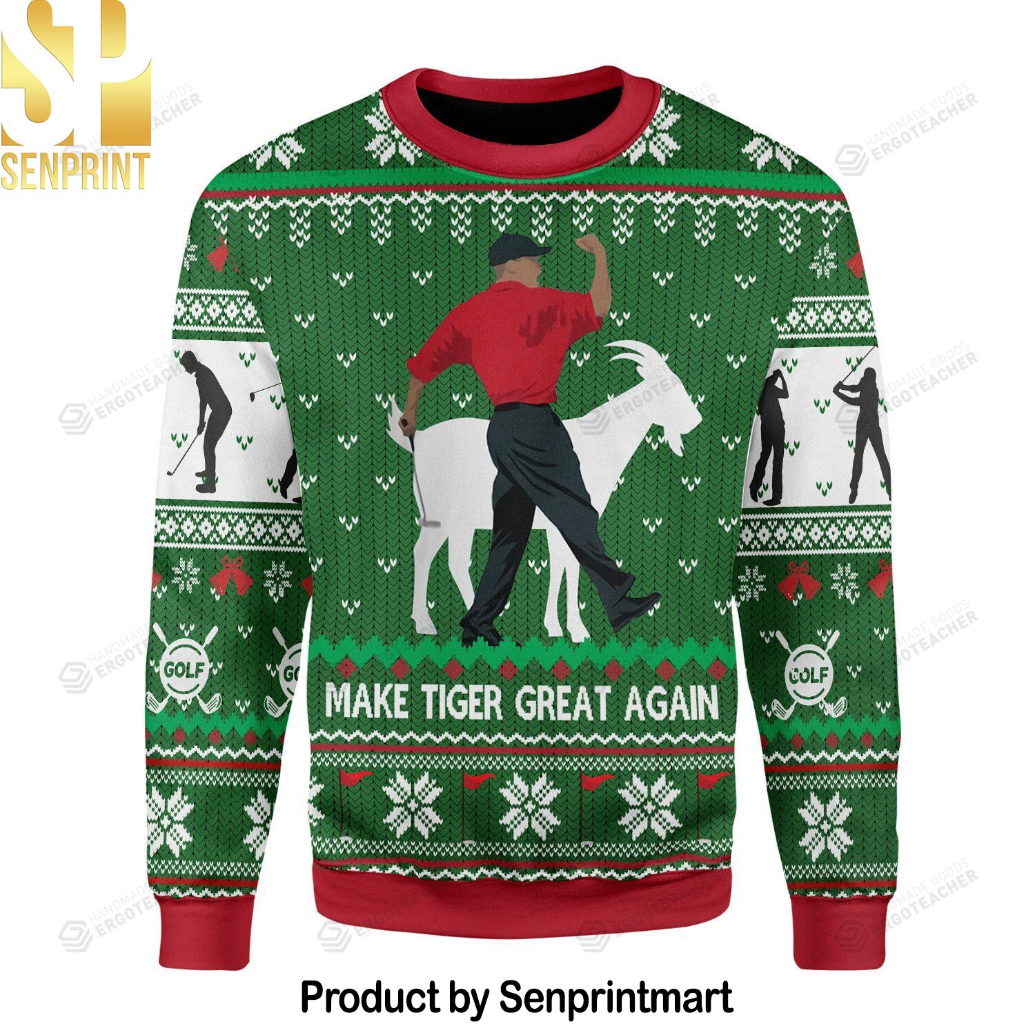 Make Tiger Great Again Ugly Xmas Wool Knitted Sweater