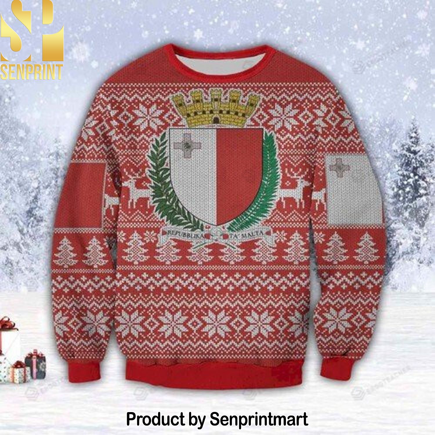 Malta Island Country For Christmas Gifts 3D Printed Ugly Christmas Sweater