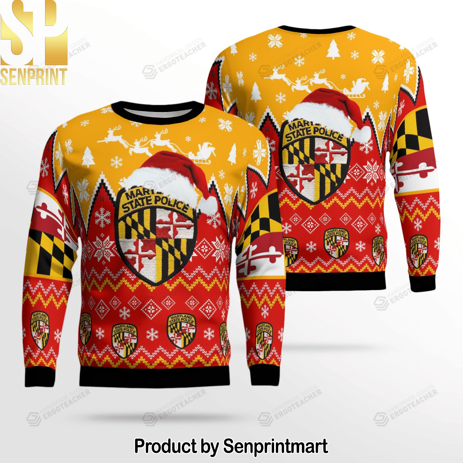 Maryland State Police For Christmas Gifts Knitting Pattern Sweater