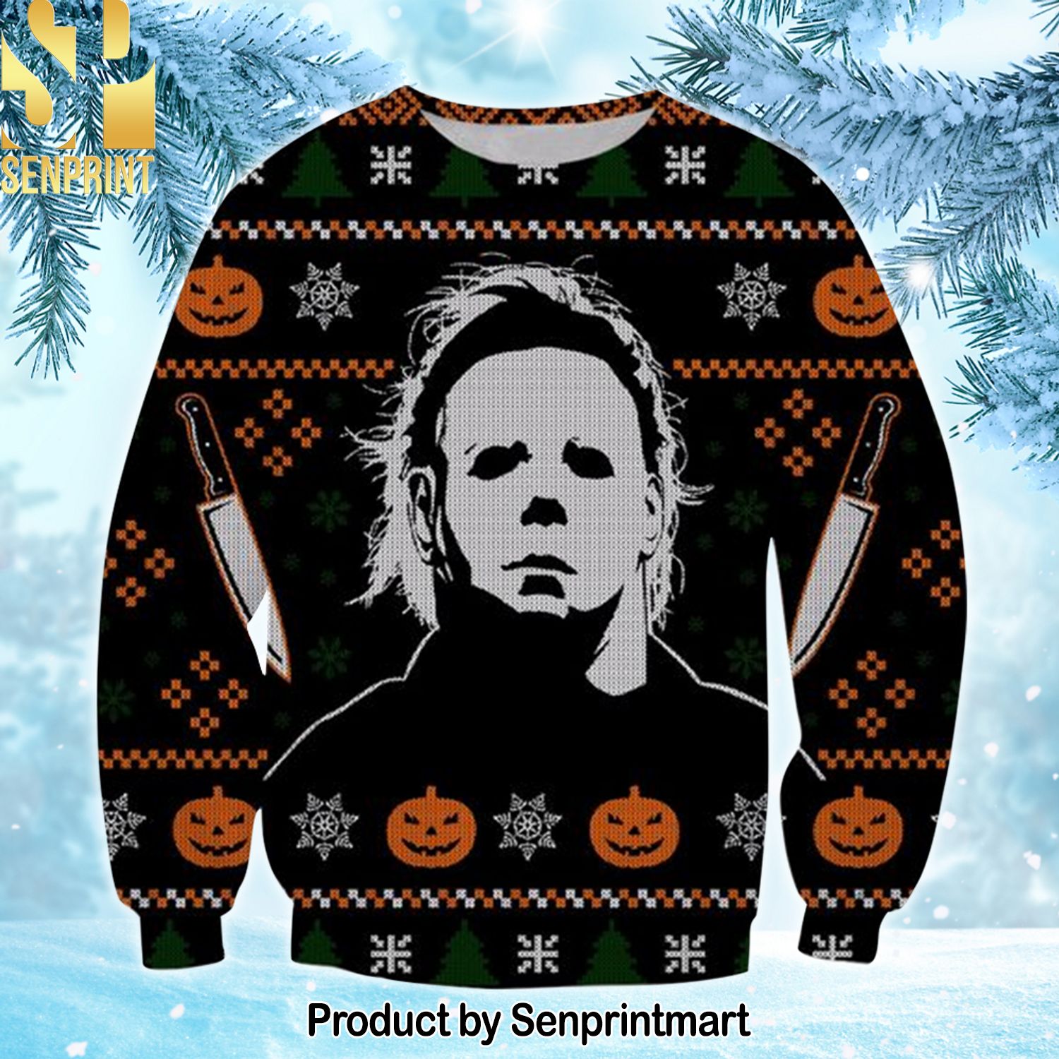 Michael Myers For Christmas Gifts 3D Printed Ugly Christmas Sweater