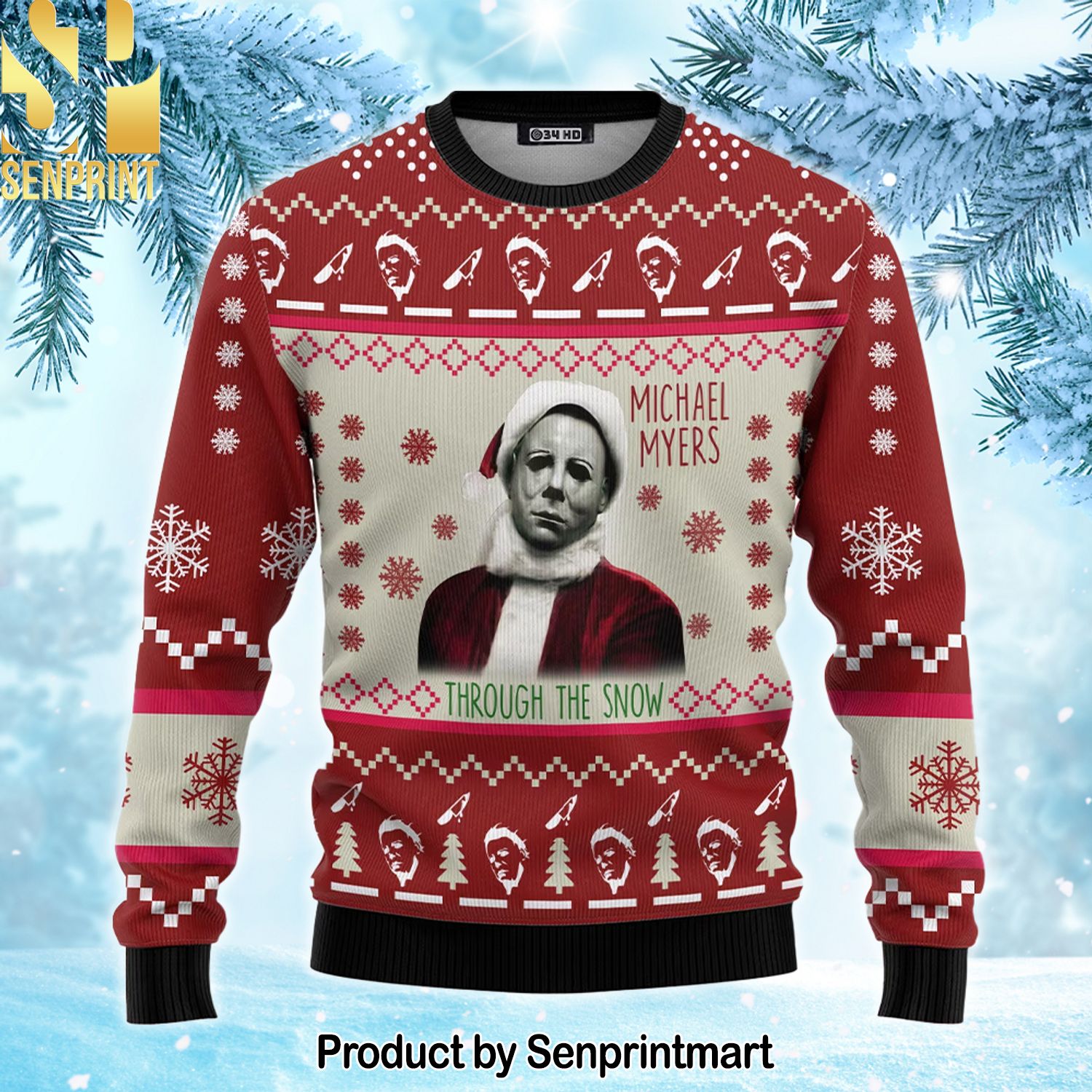 Michael Myers For Christmas Gifts Knitting Pattern Sweater