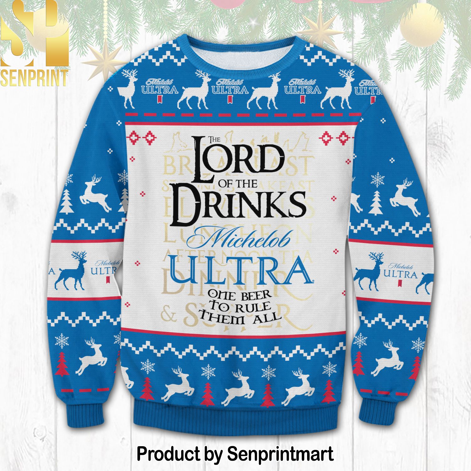 Michelob Ultra Lord Of The Rings For Christmas Gifts Ugly Christmas Sweater