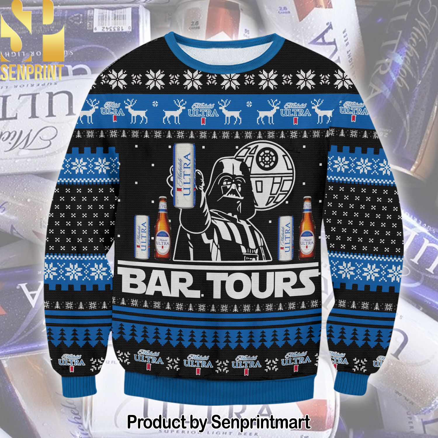 Michelob Ultra Star Wars For Christmas Gifts Christmas Ugly Wool Knitted Sweater