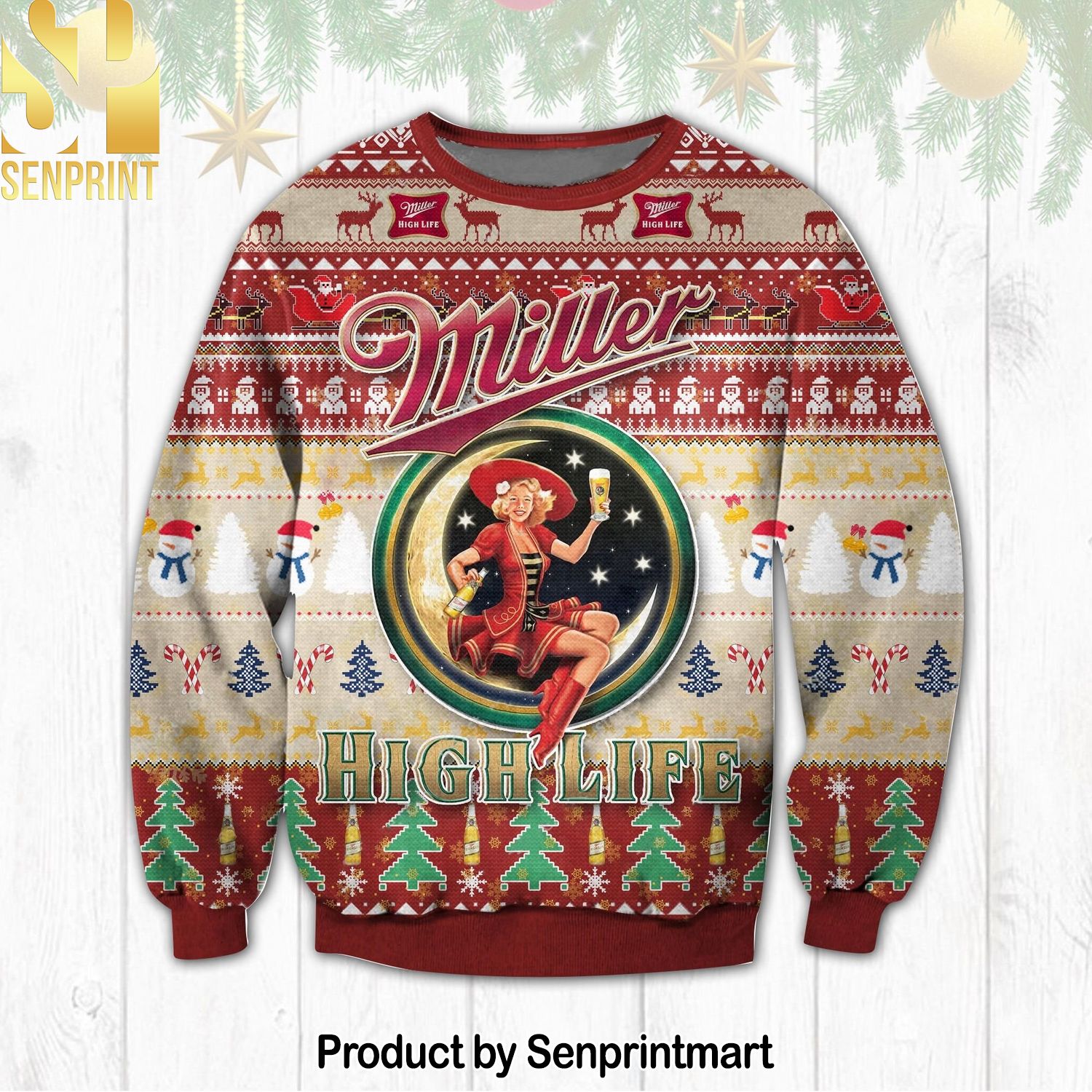 Miller Highlife Ugly Xmas Wool Knitted Sweater