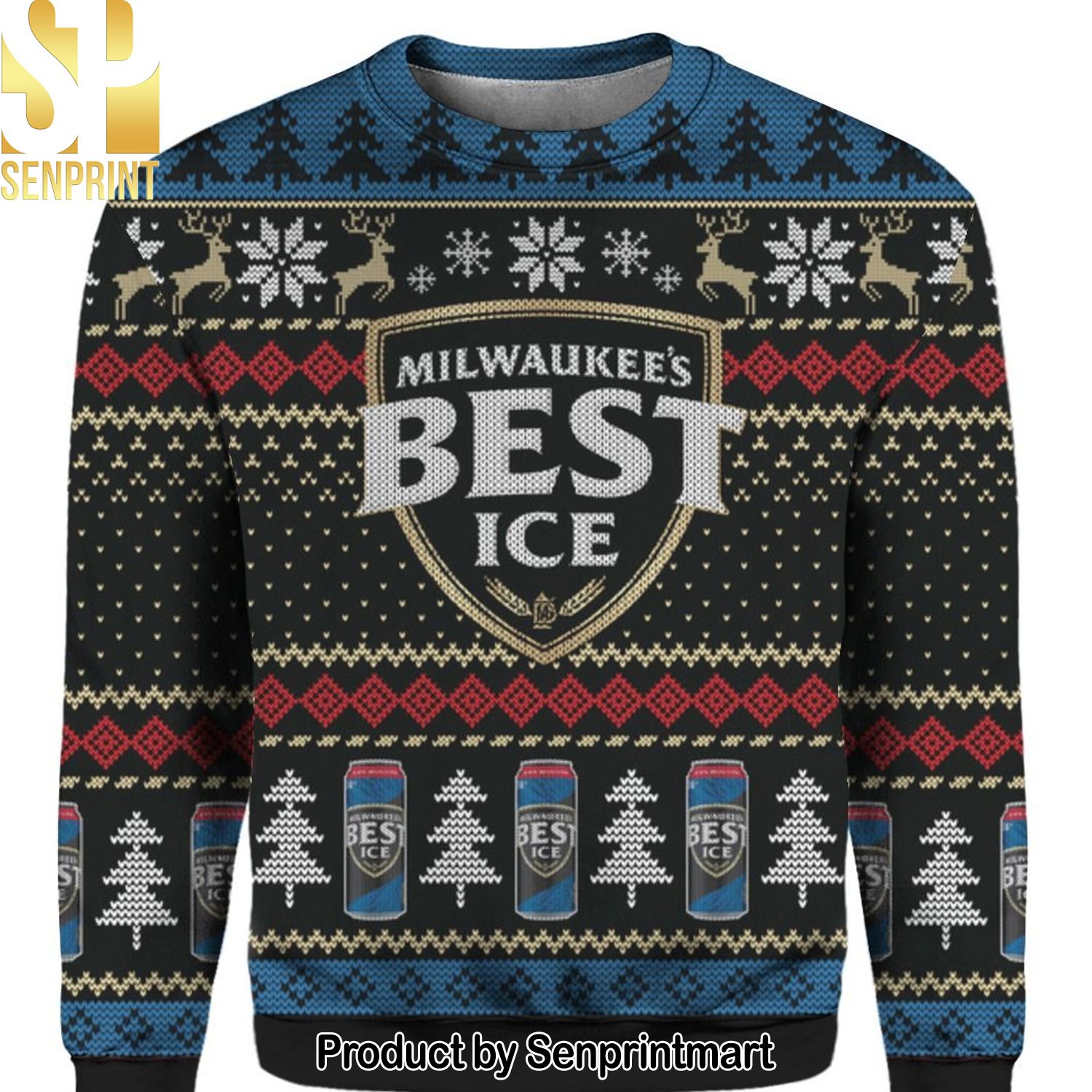 Milwaukees Best Ice Christmas Ugly Wool Knitted Sweater