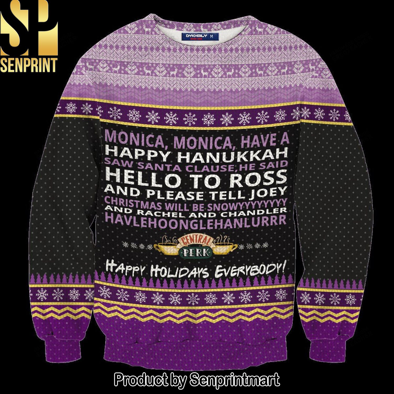 Monica Happy Hanukkah Ugly Christmas Holiday Sweater