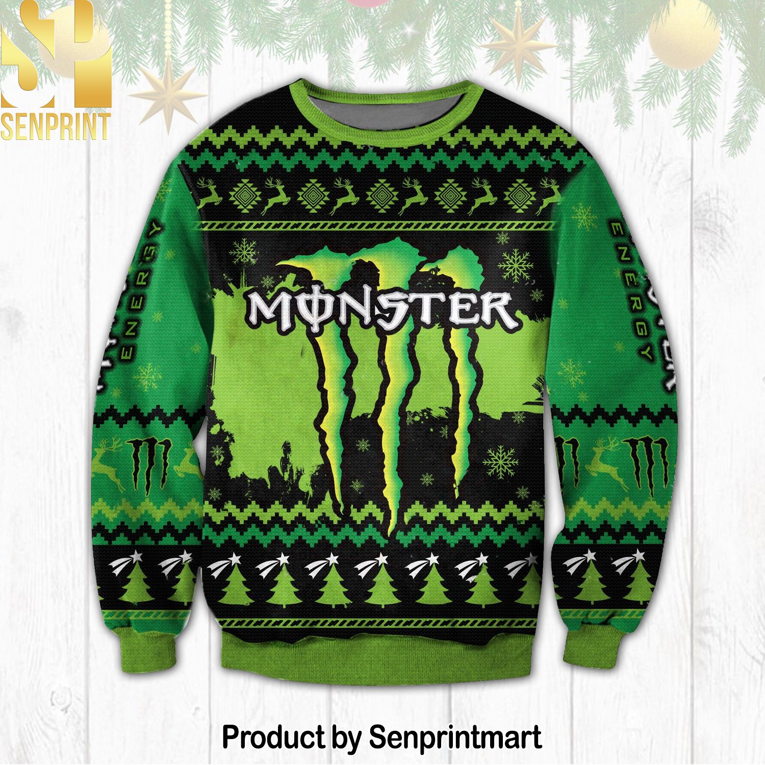 Monster Knitting Pattern Ugly Christmas Holiday Sweater