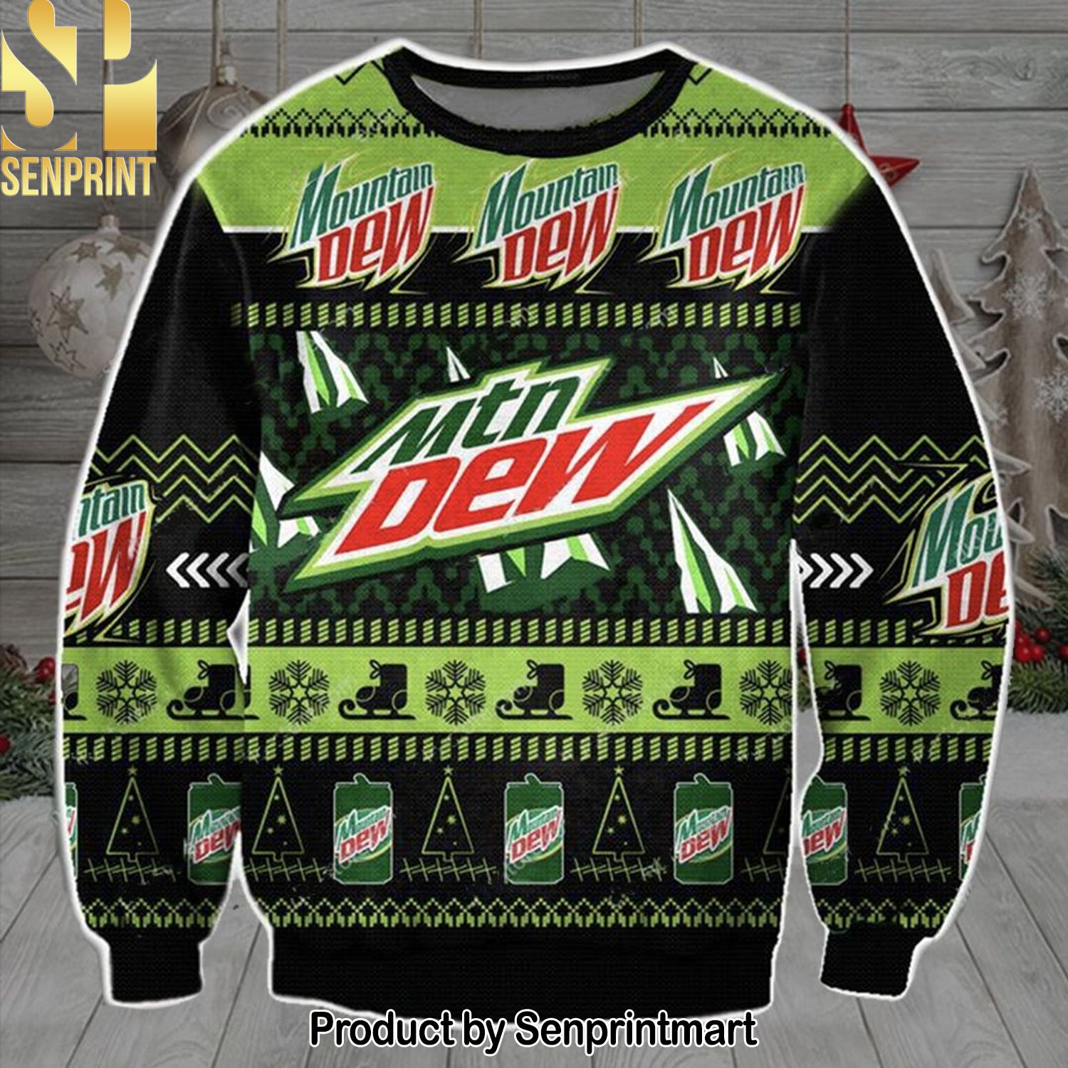 Mtn Dew Knitting Pattern Ugly Christmas Sweater