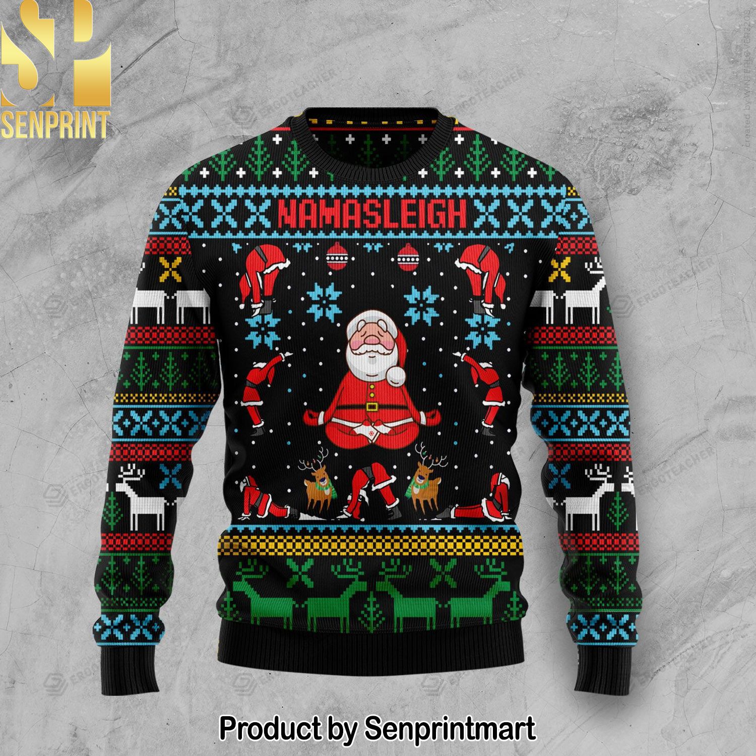 Namasleigh Knitting Pattern Ugly Christmas Holiday Sweater